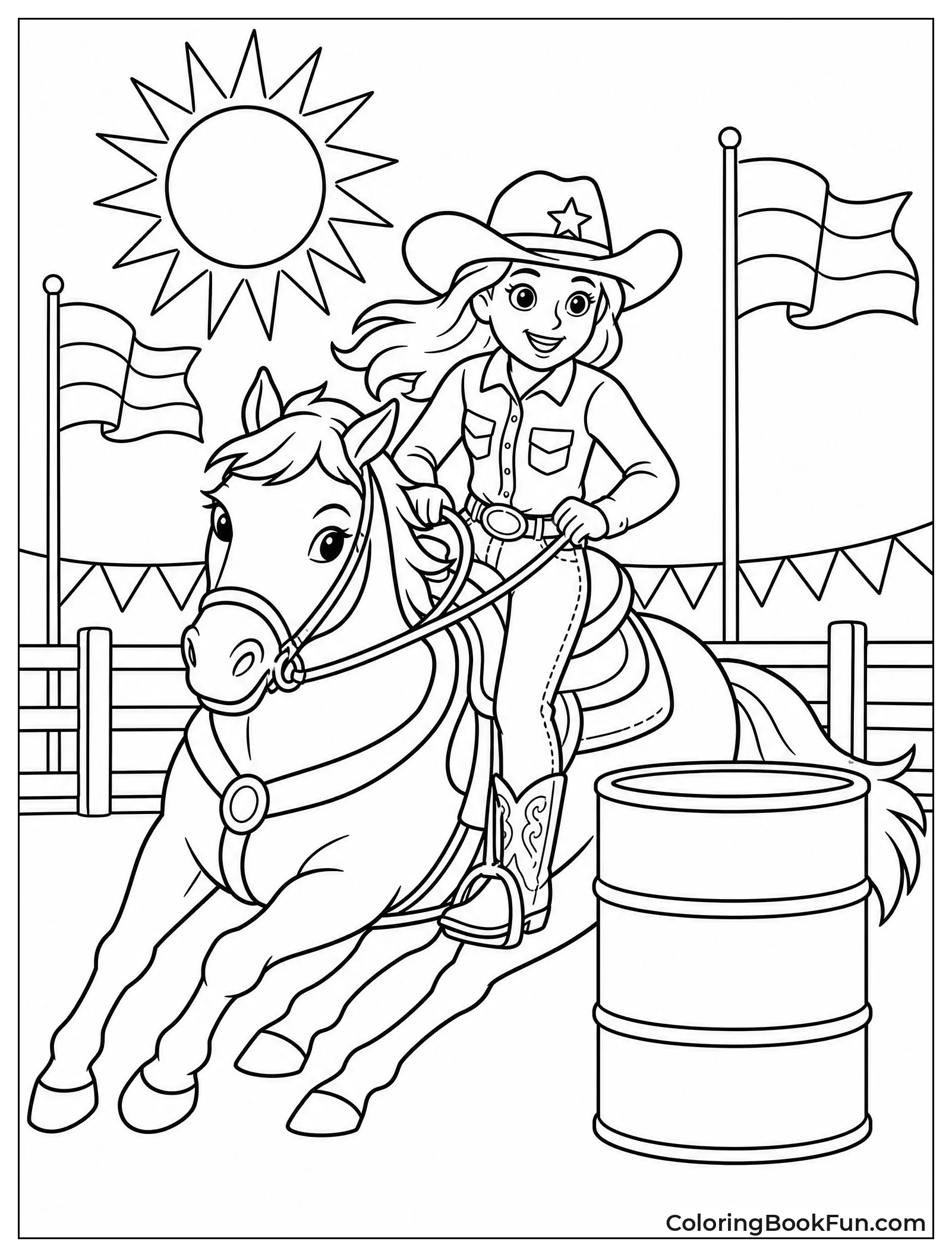 Cowgirl Doing Tricks at Rodeo