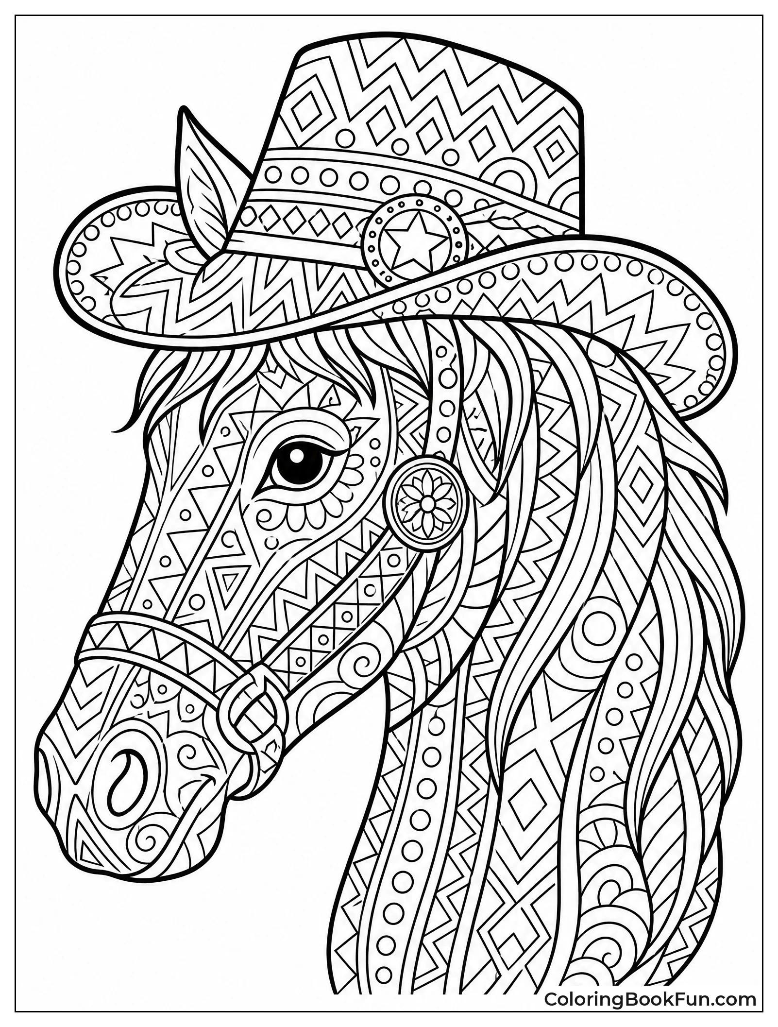 Horse Head With Zentangle Patterns