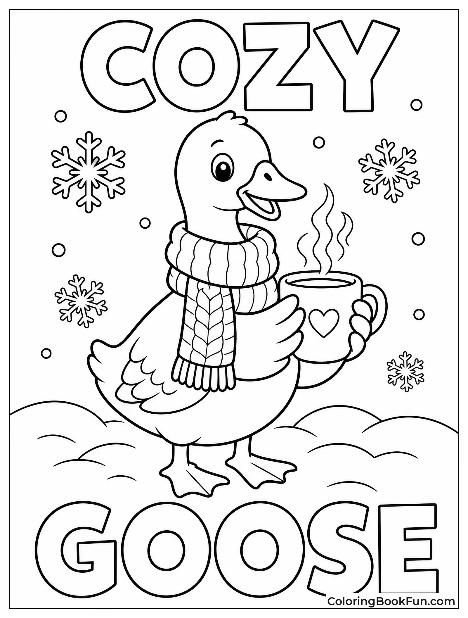 Cartoon Goose in Scarf