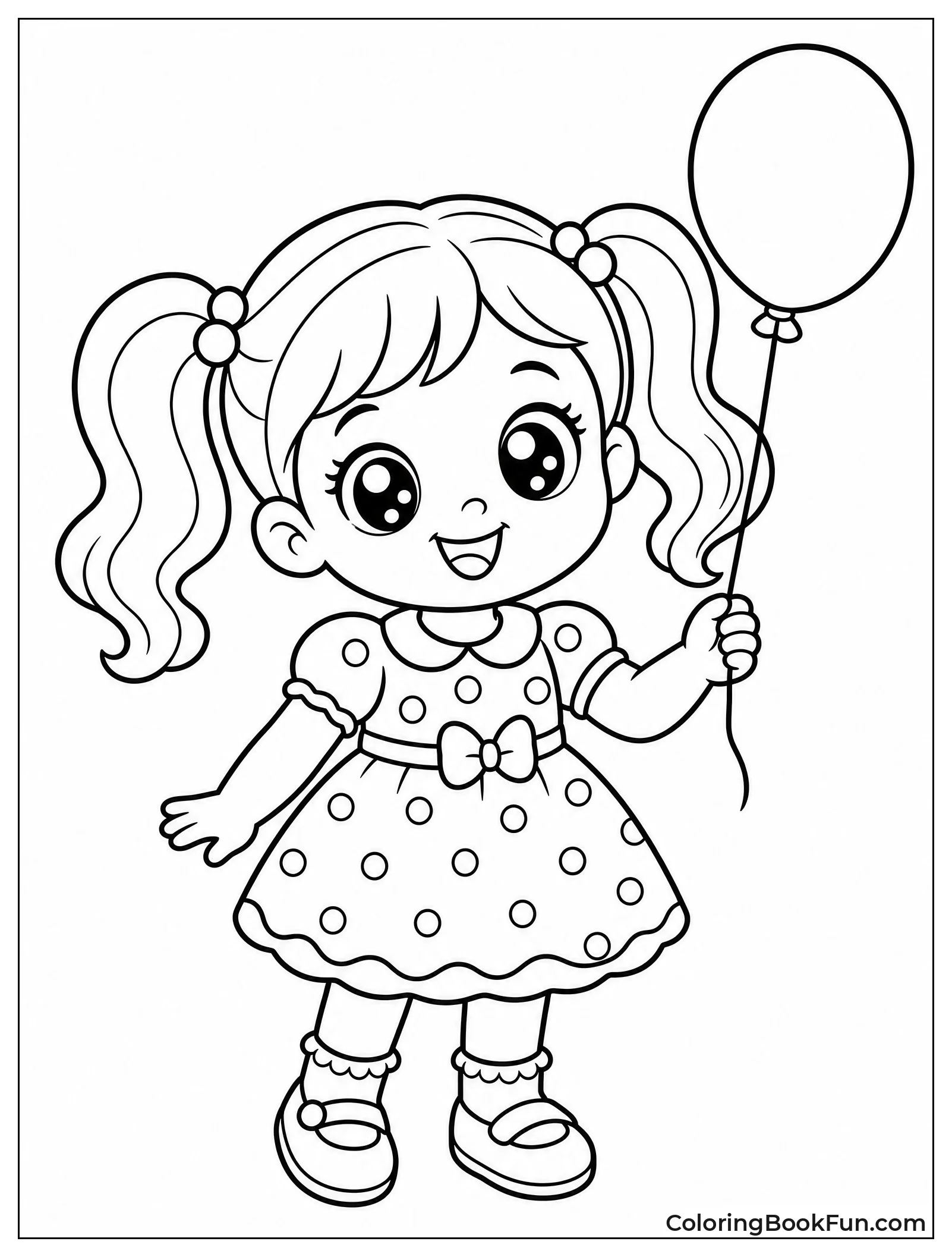 Chibi Girl Holding Tiny Balloon