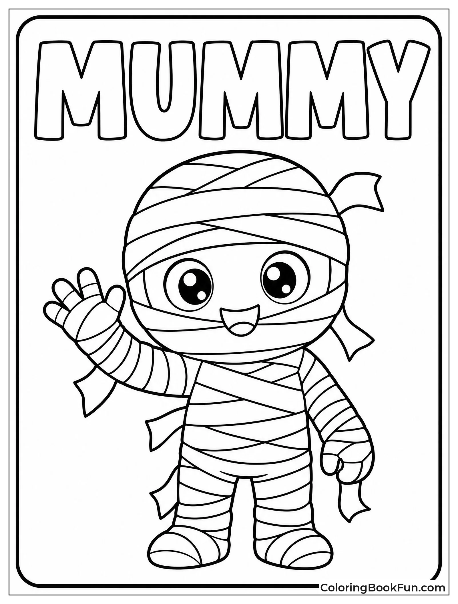 Cute Chibi Mummy Waving Hello
