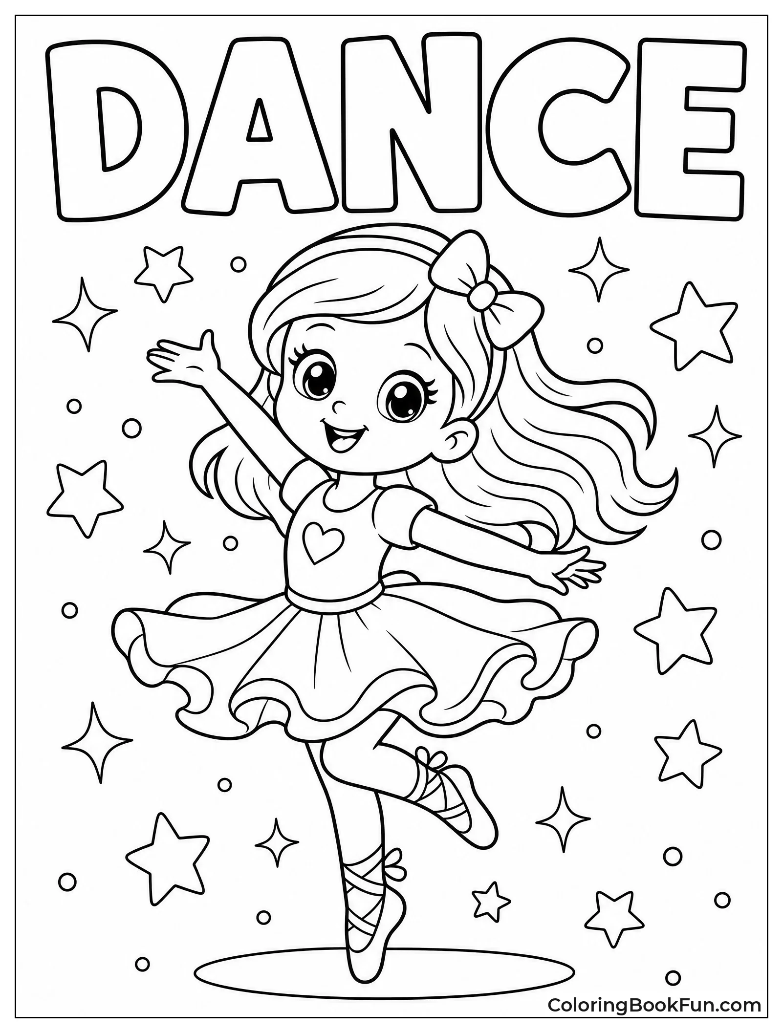 Cute Girl Twirling with Sparkles