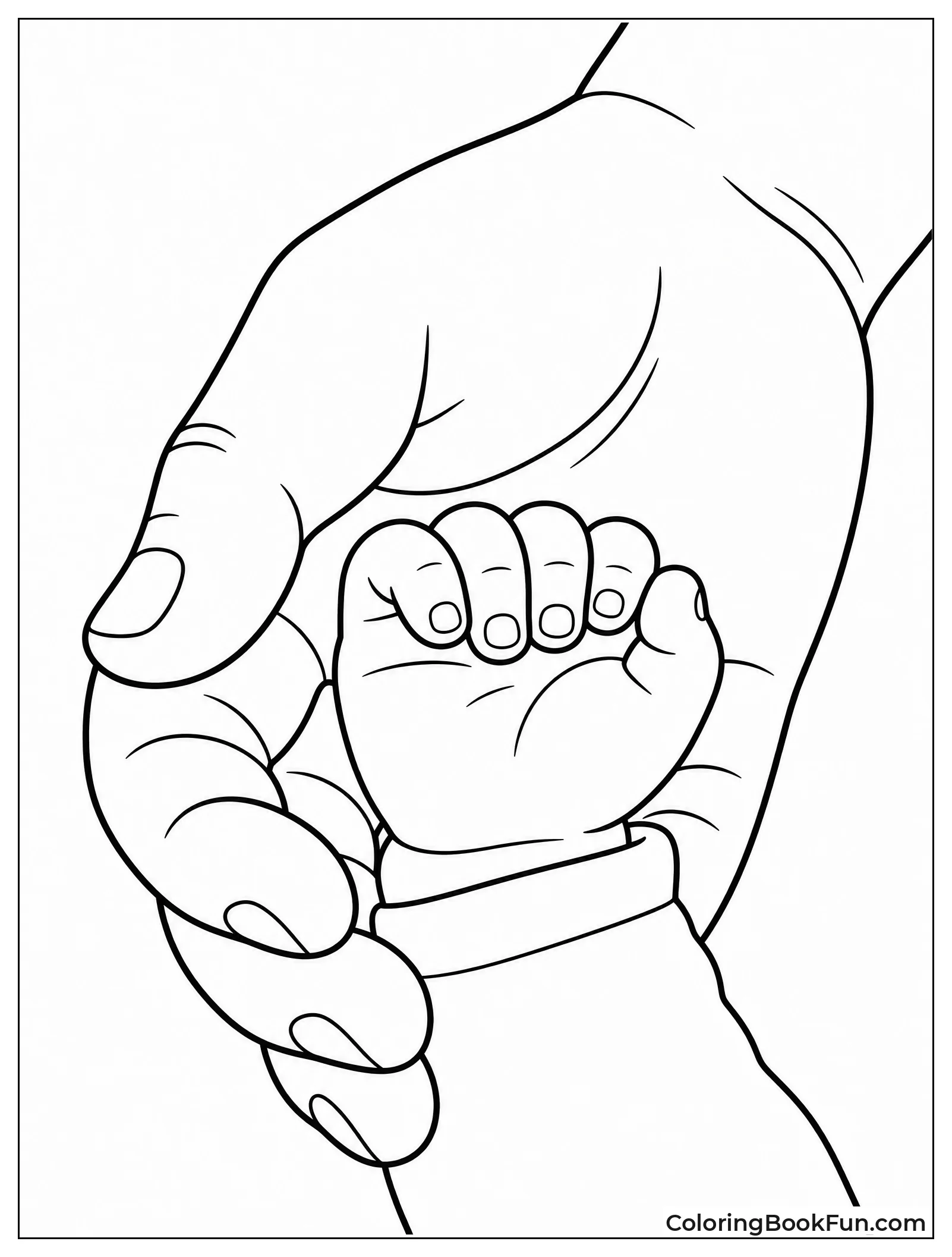 Large Hand Holding Tiny Baby Hand