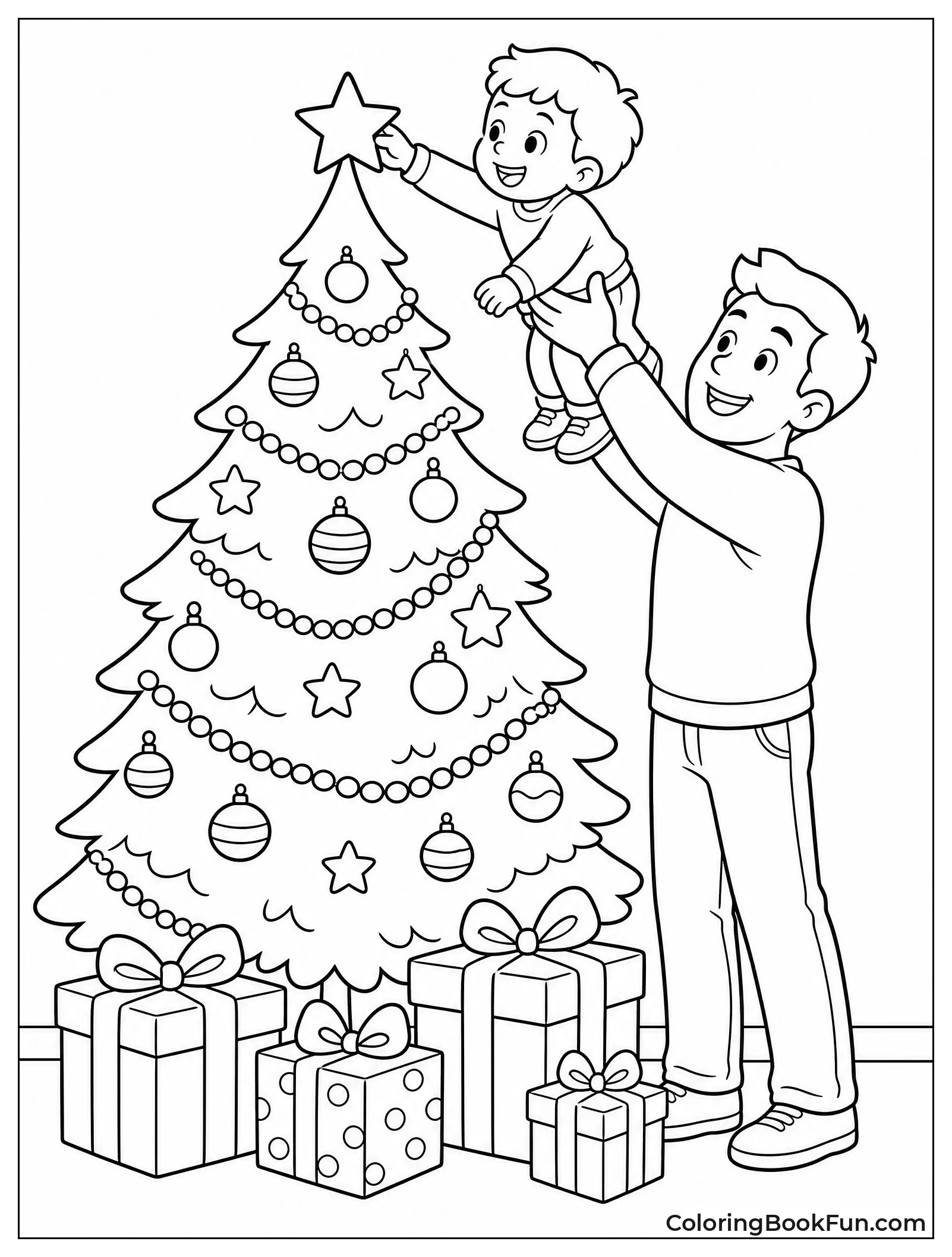Dad Lifting Child to Place Star
