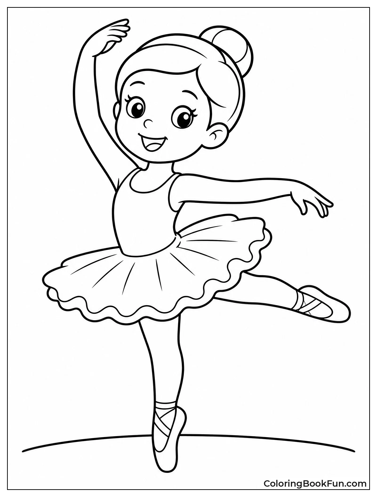 Little Ballerina Holding Ballet Pose