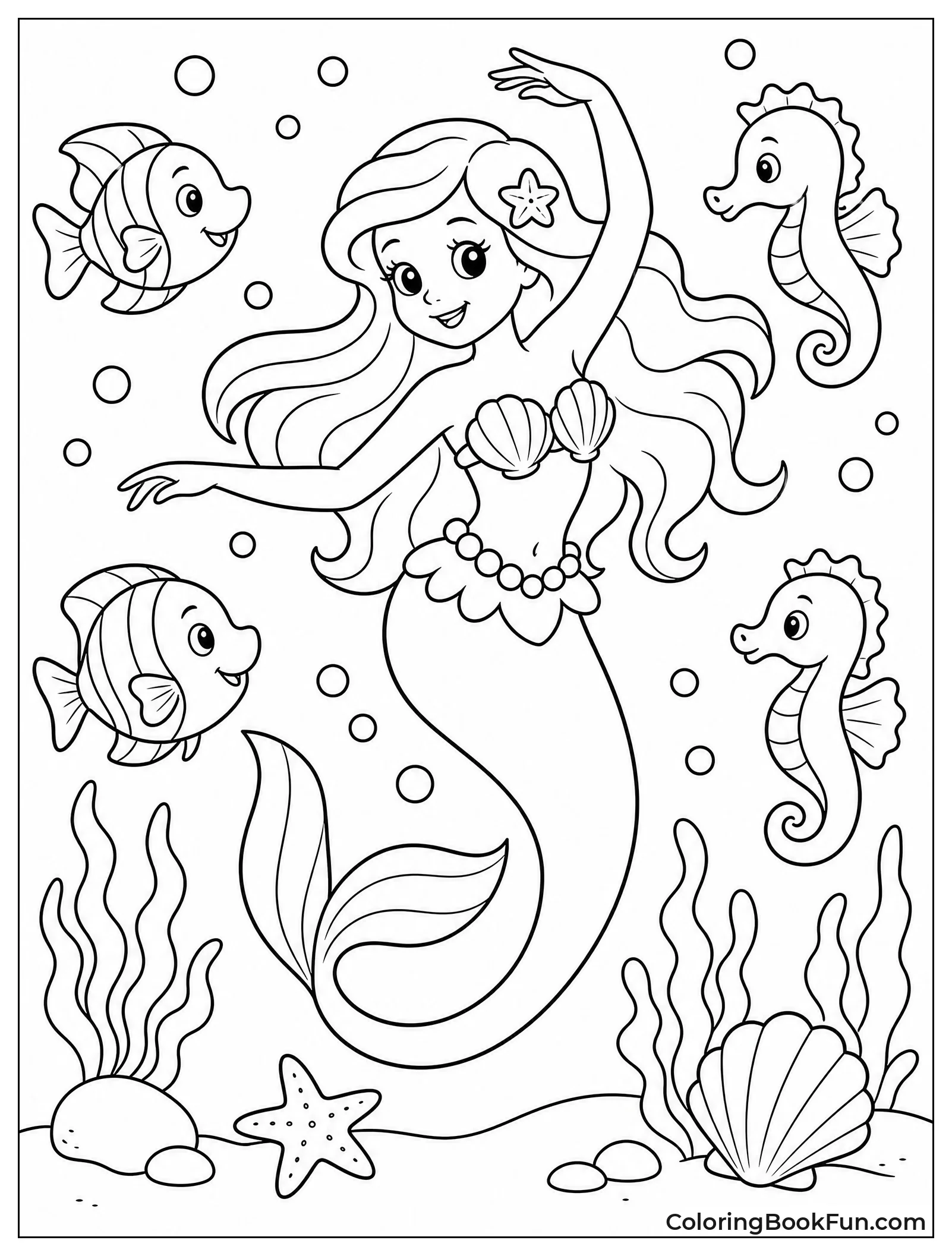 Mermaid Twirls with Fish Watching