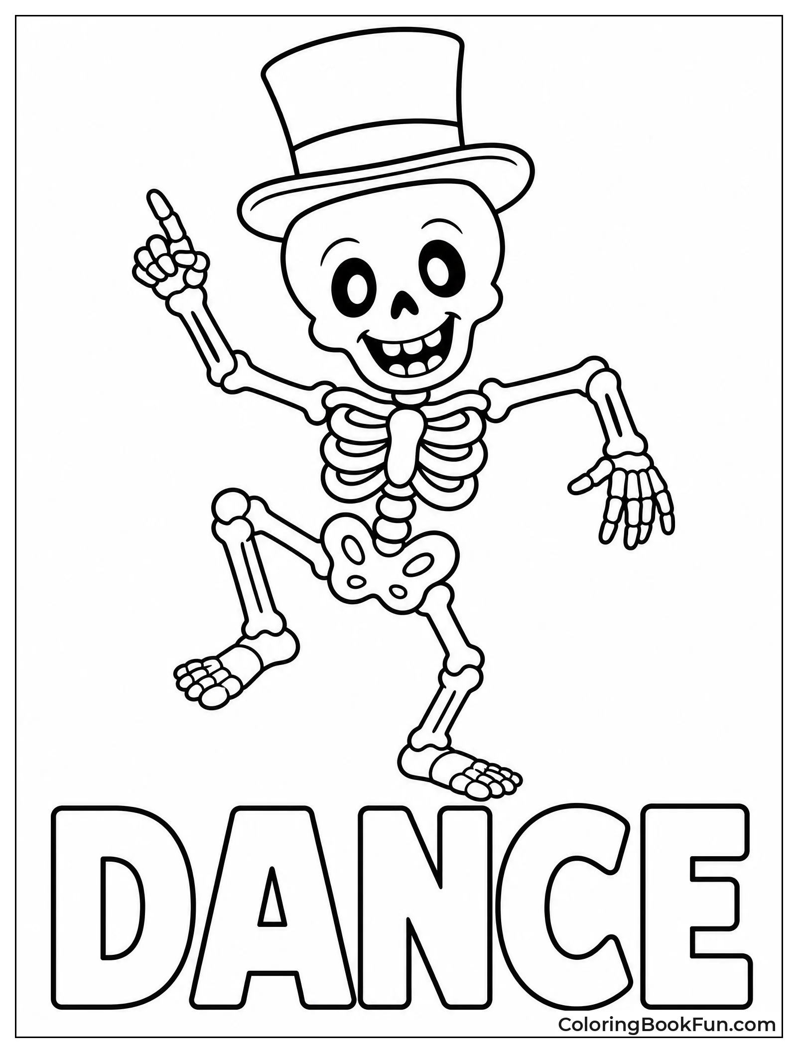 Skeleton Dances with Top Hat