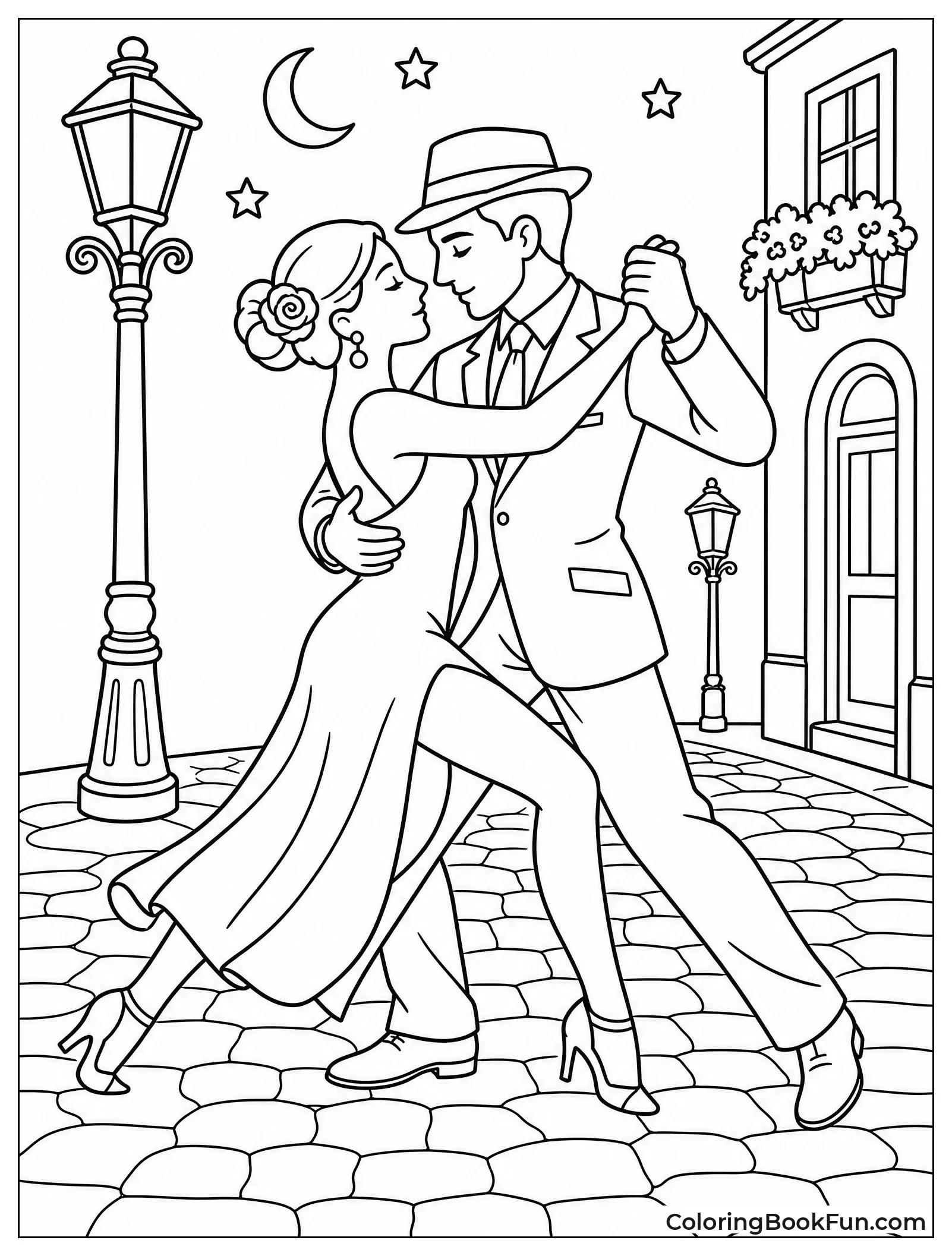 Couple Dances Tango on Street