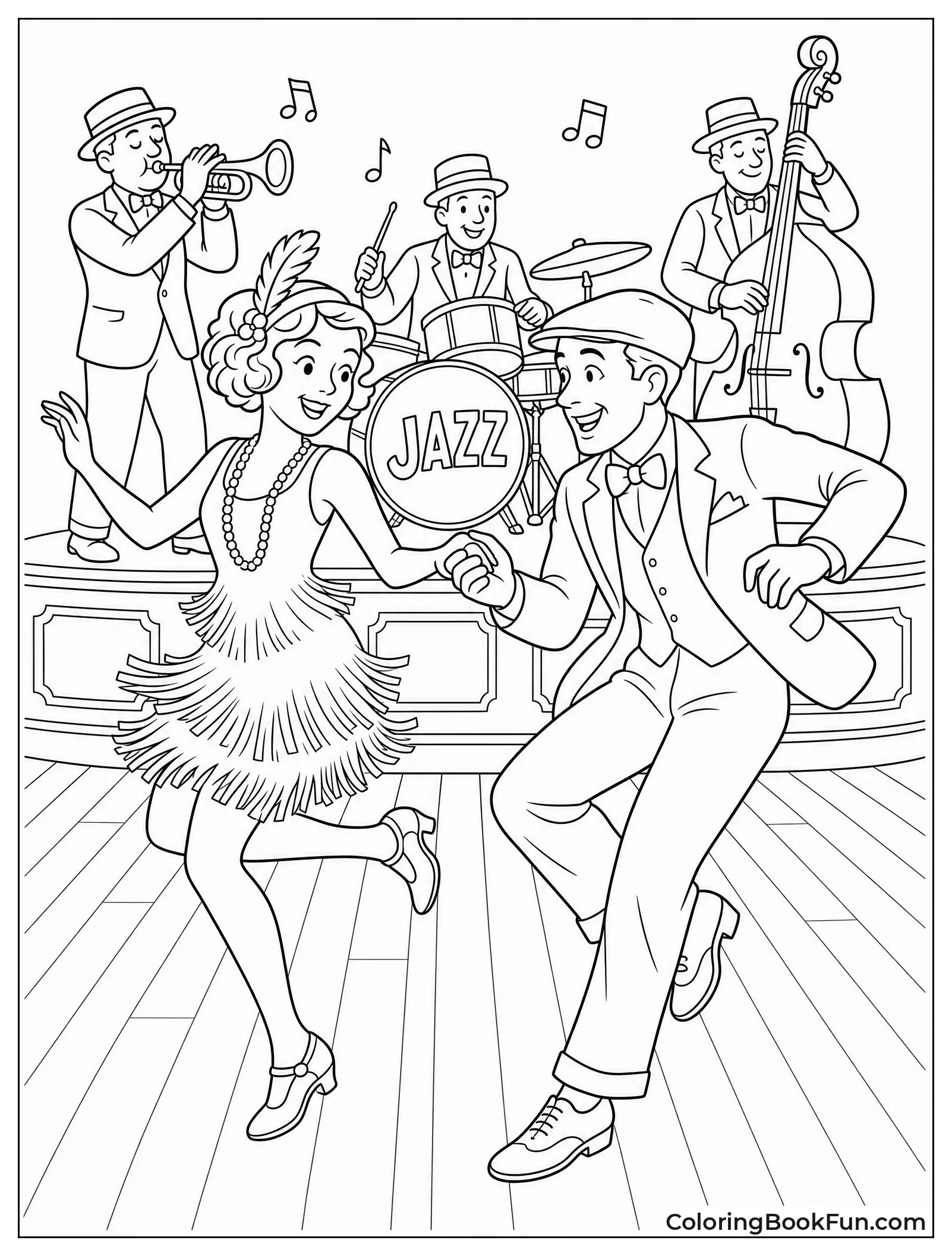 Couple Swings in Vintage Ballroom