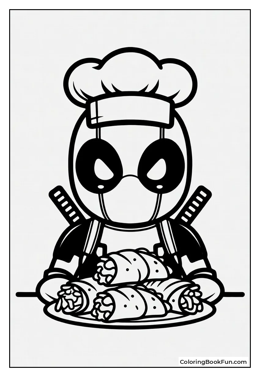 Deadpool Sits With Pile Of Chimichangas