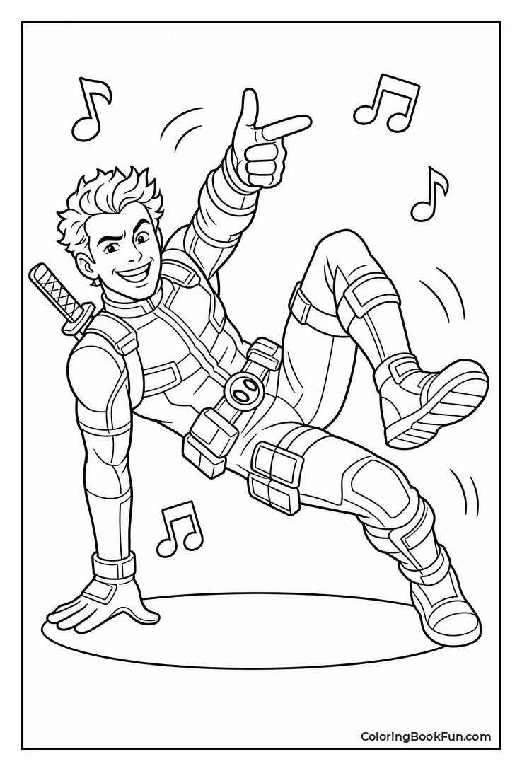 Deadpool Breakdances With Music Notes