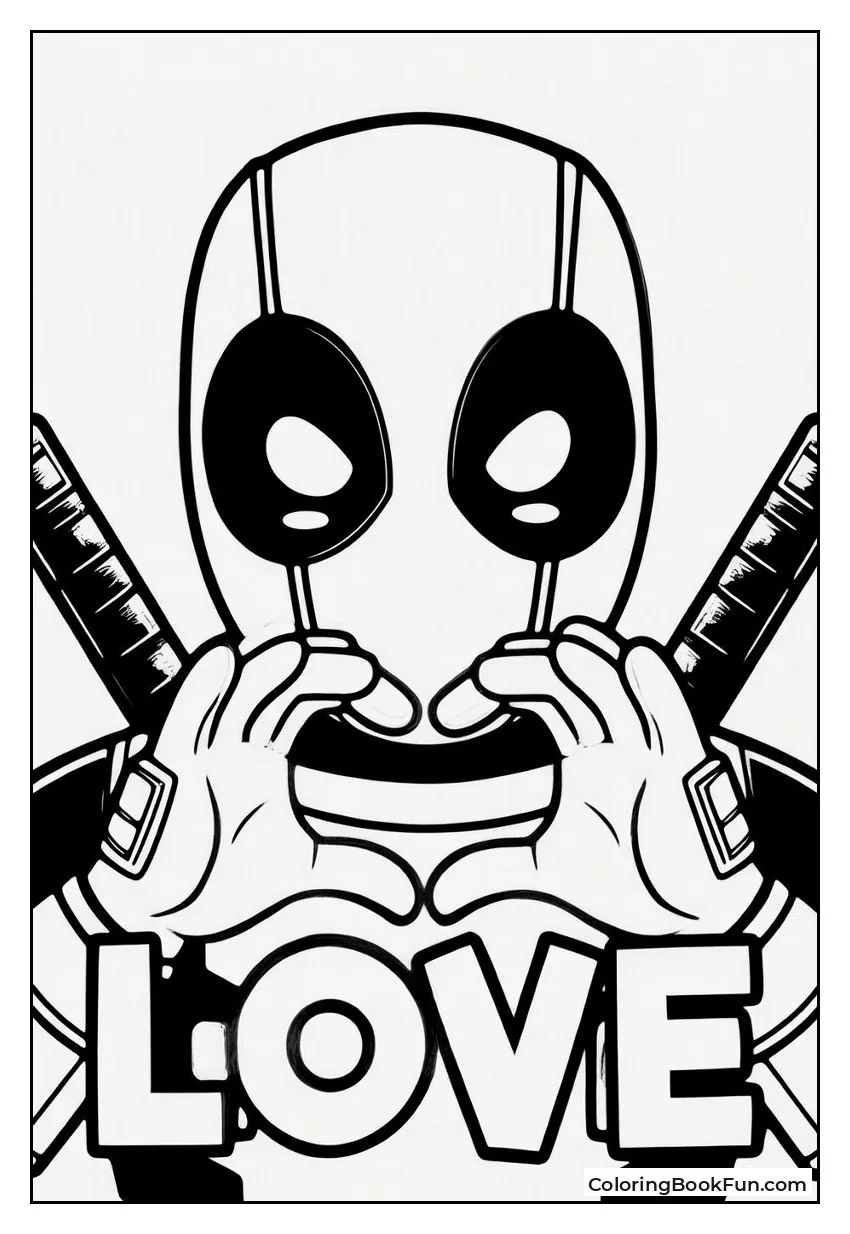 Deadpool Makes Heart With His Hands