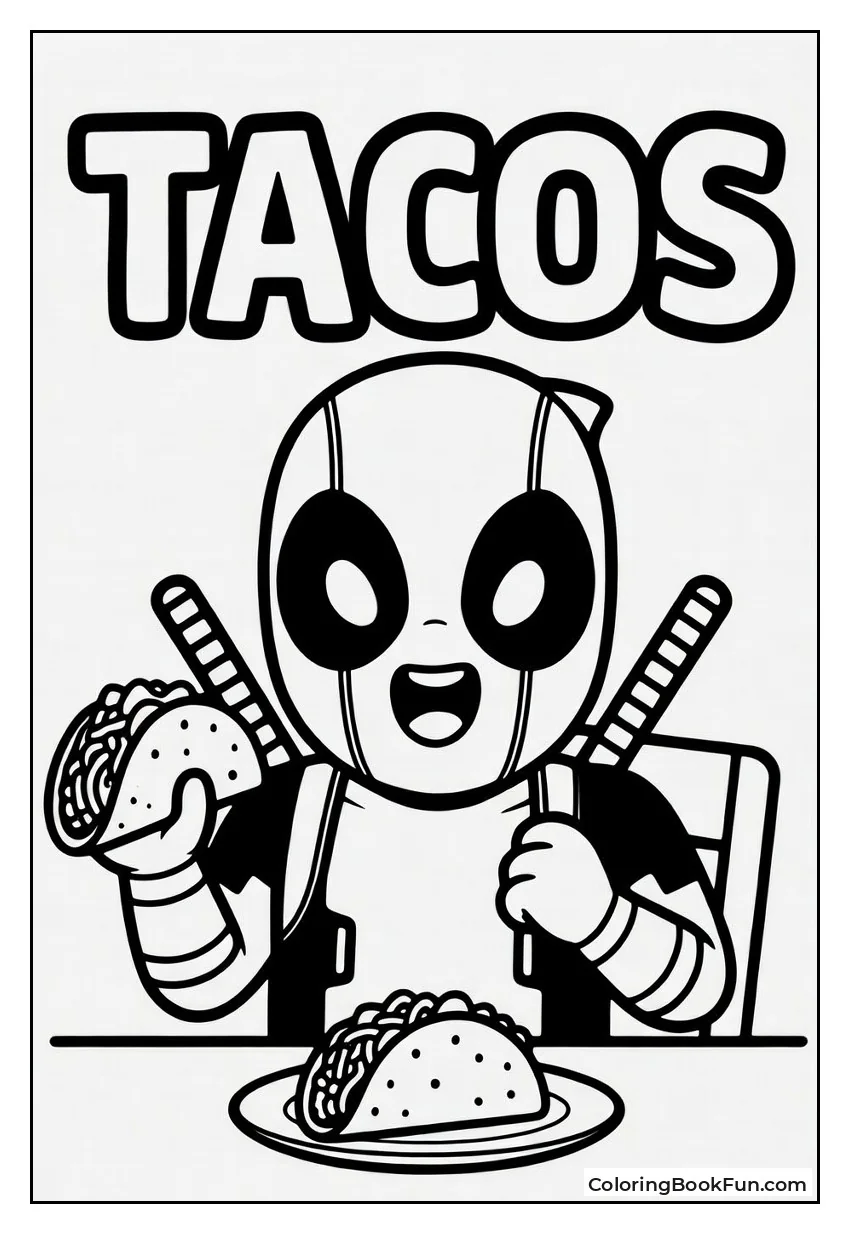 Deadpool Eats Tacos With Silly Face