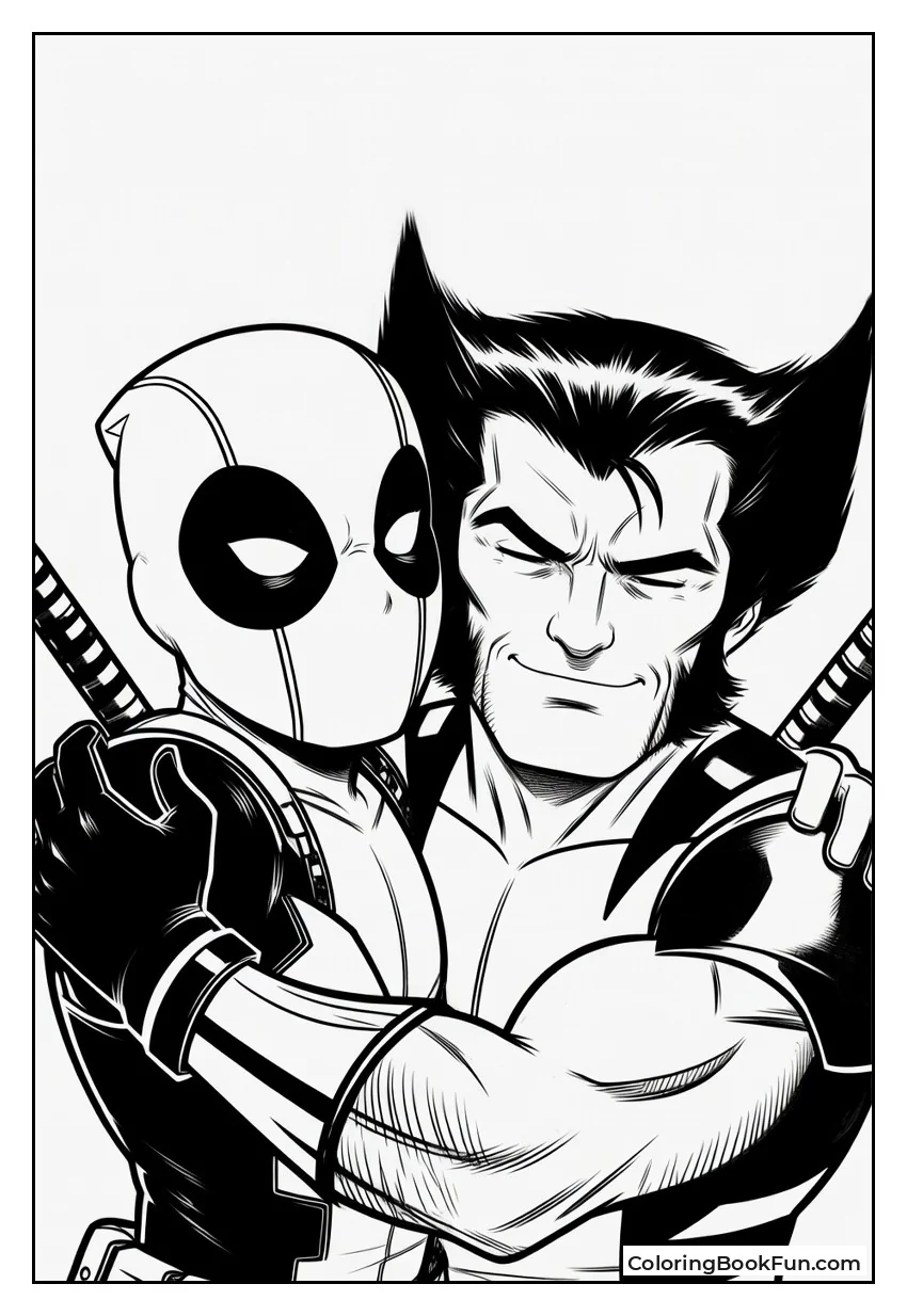 Deadpool And Wolverine Share A Hug