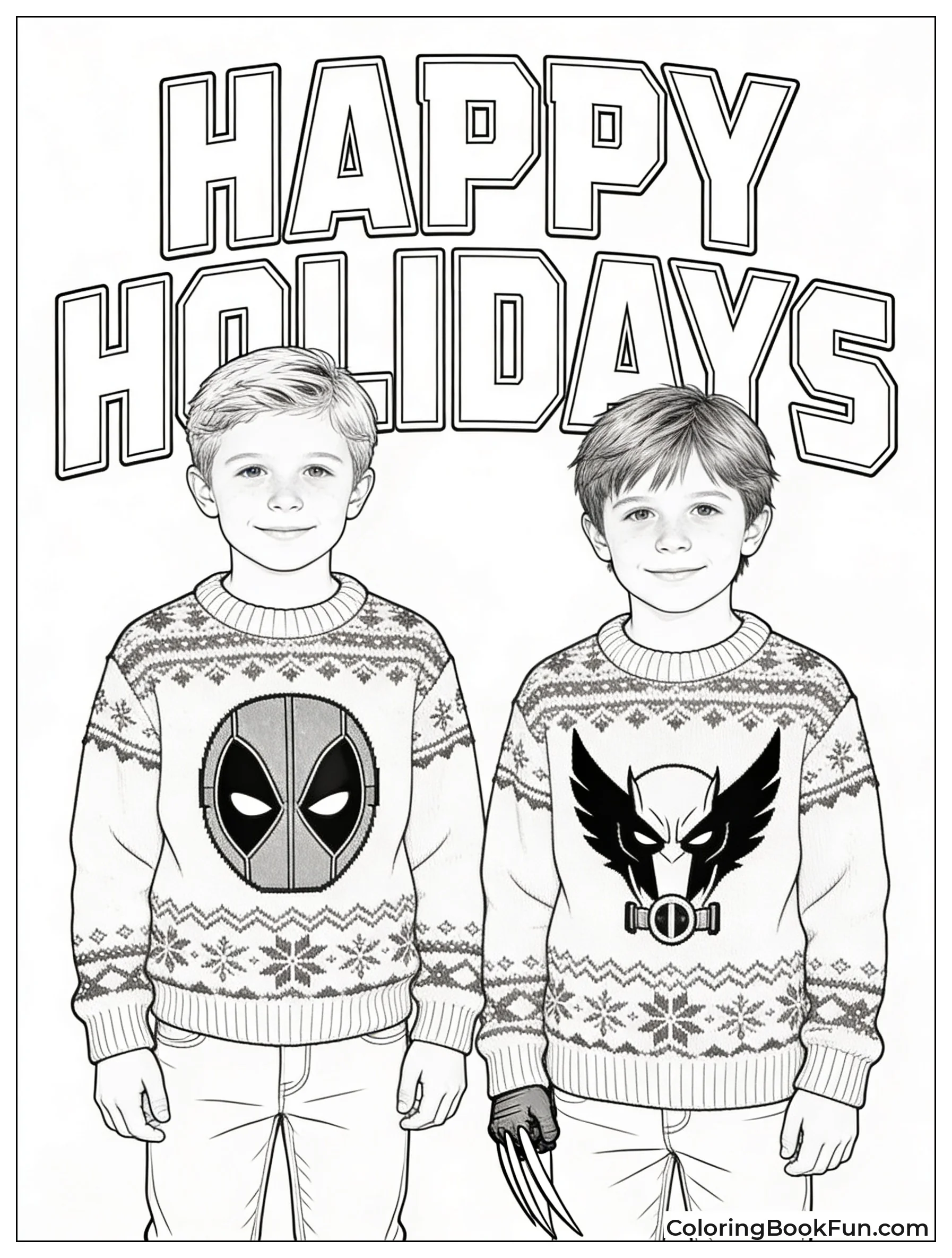 Deadpool And Wolverine Wear Ugly Sweaters