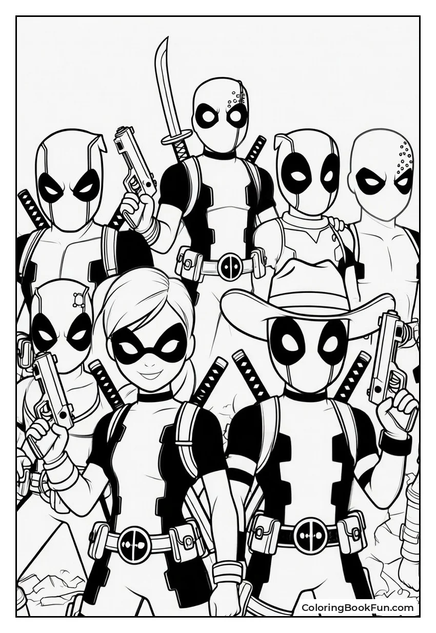 Ladypool Leads Deadpool Corps Group Shot