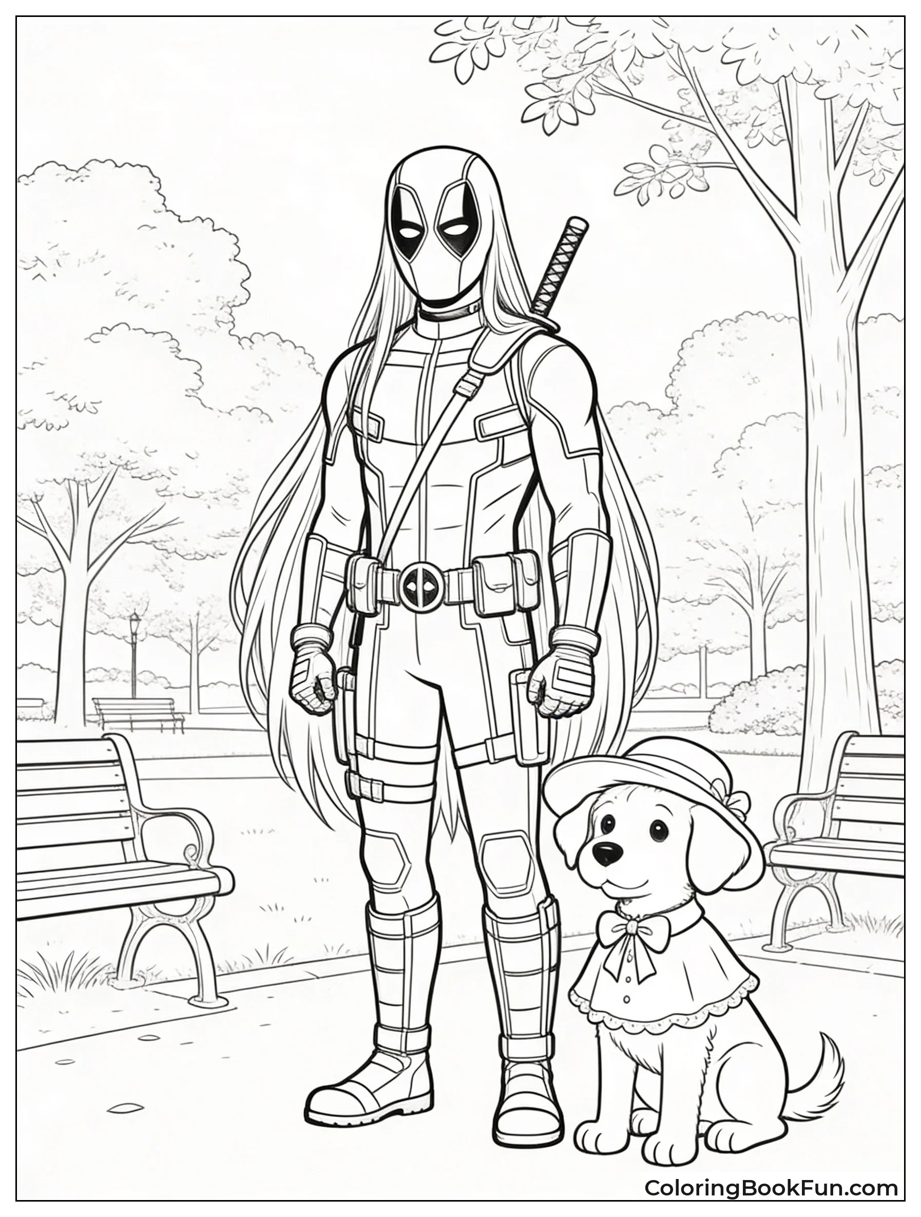 Nicepool Stands With Dogpool In Park