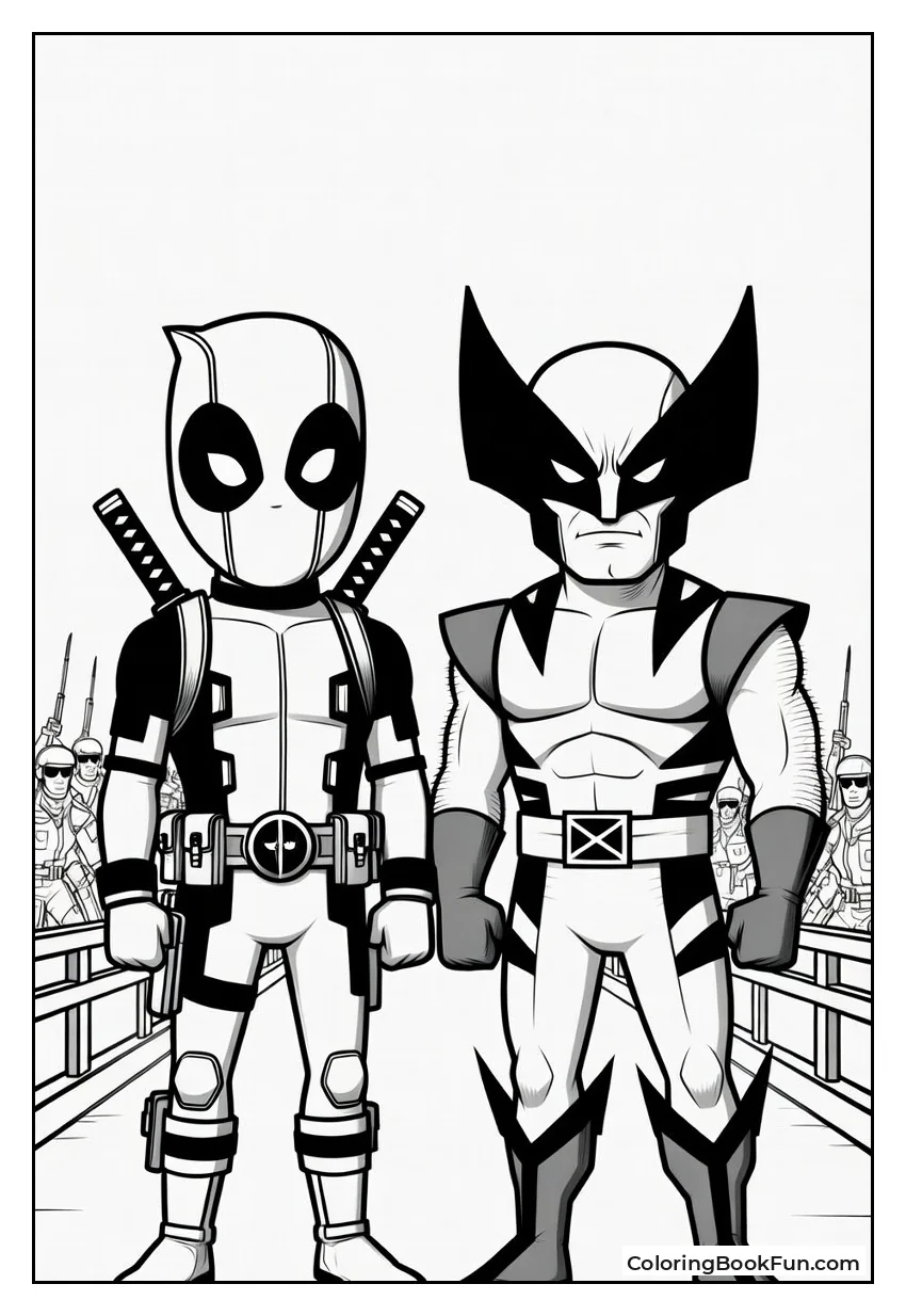 Deadpool And Wolverine Face An Army