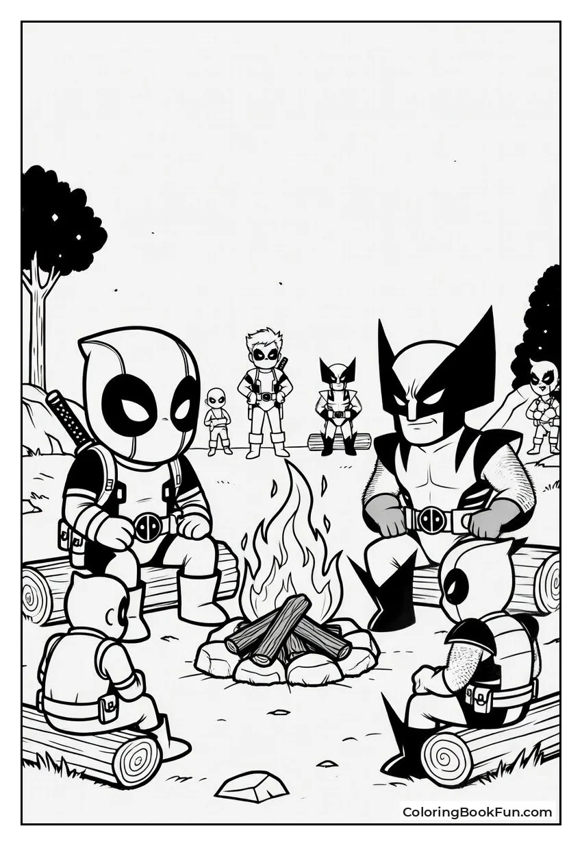 Heroes Gather Around Campfire In Void