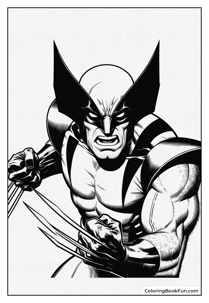 Wolverine Lunges Forward With Fierce Look