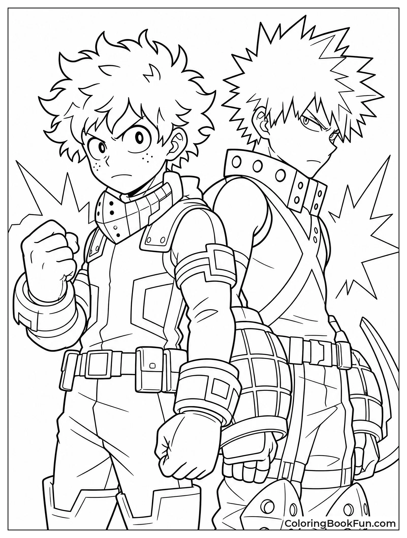 Deku and Bakugo Stand Back to Back