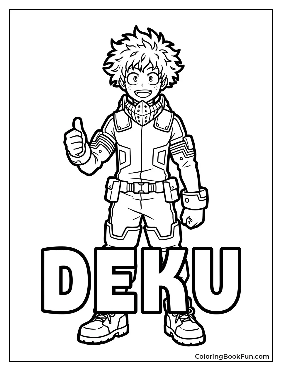 Deku Stands Proudly with a Smile