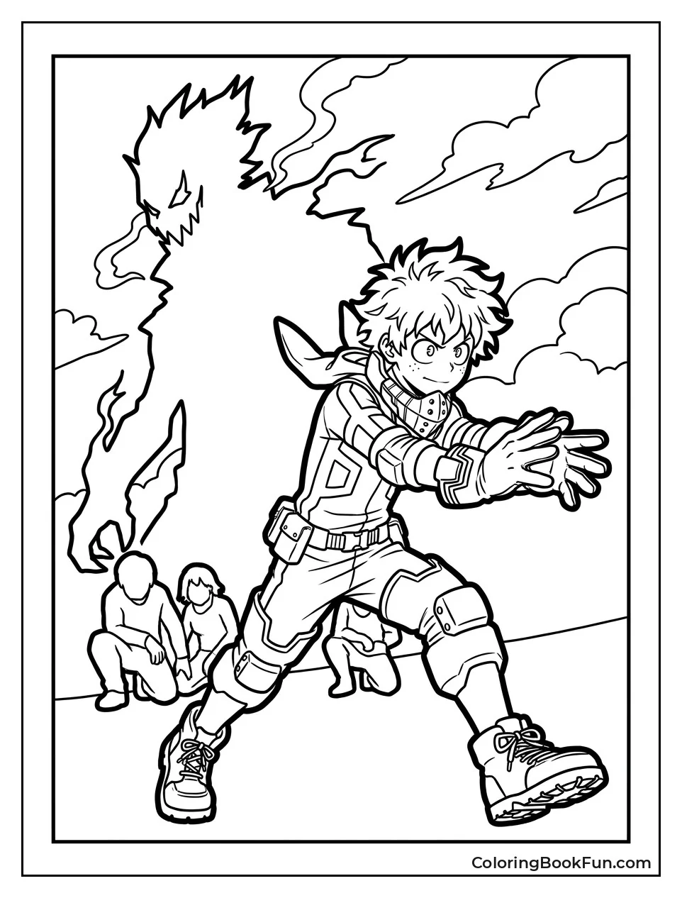 Deku Runs Forward to Protect Friends
