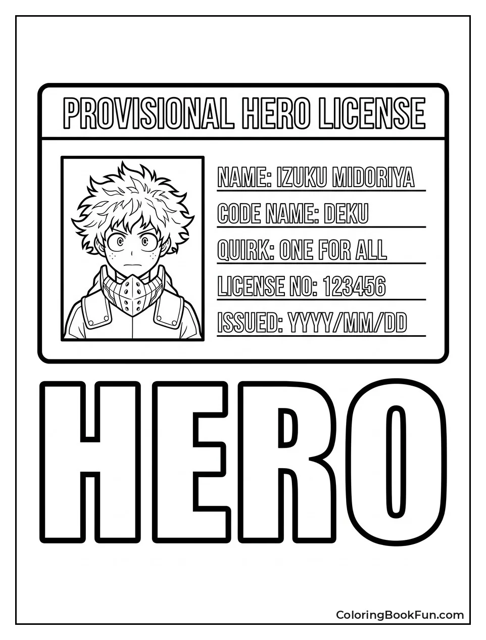 Deku Shows His Hero License Card
