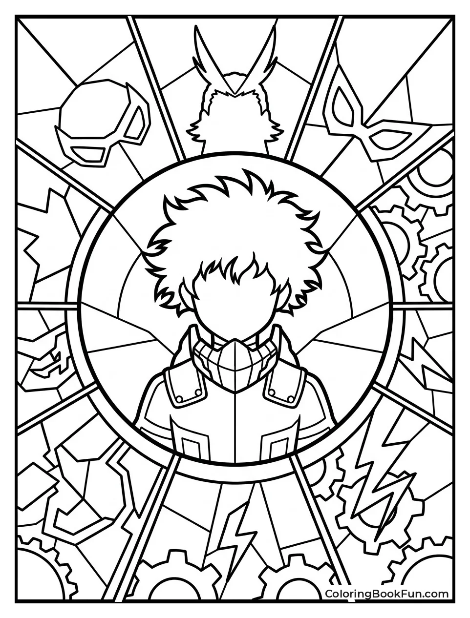 Deku Sits in Stained Glass Design