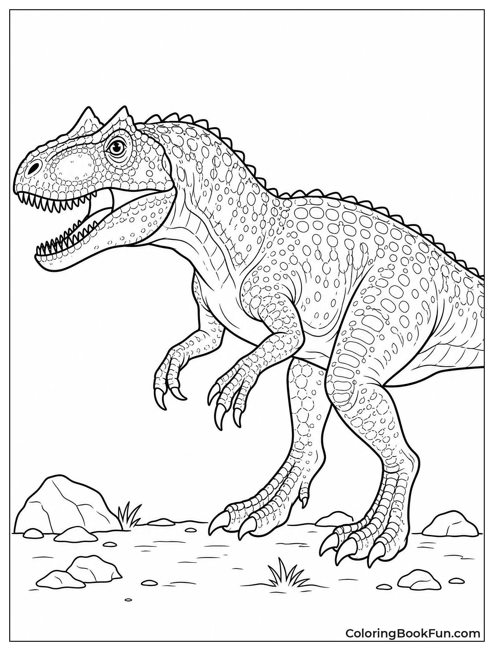 Detailed Allosaurus Head with Scales