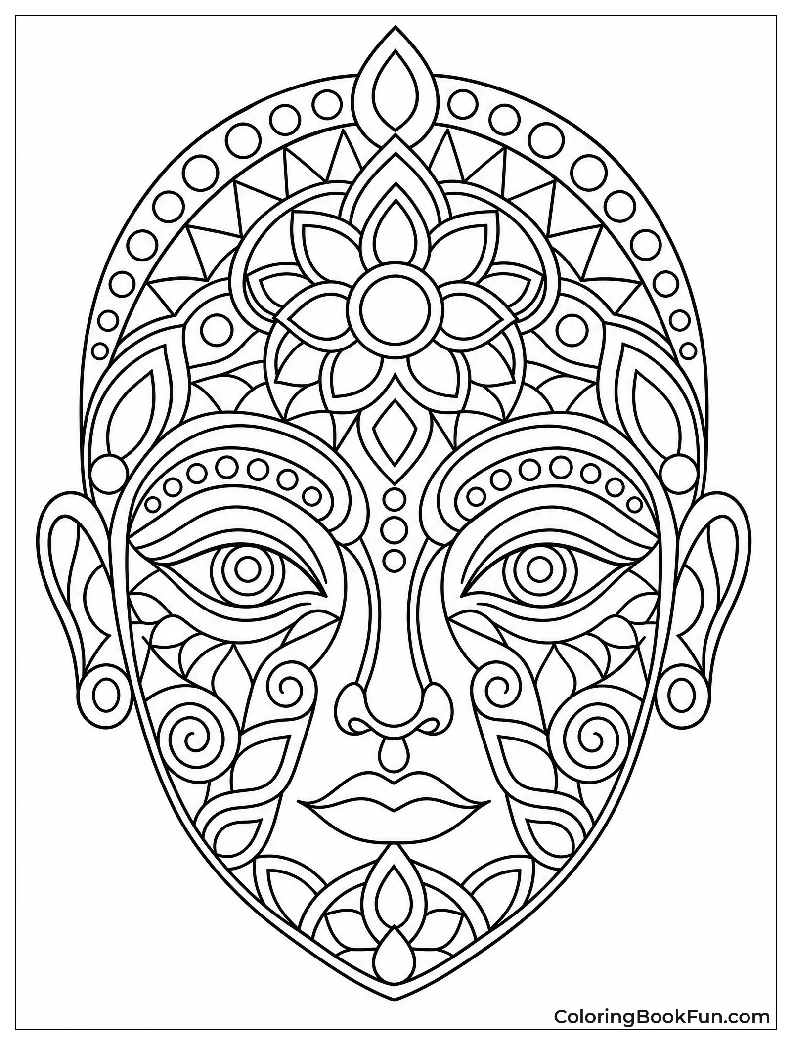 Mandala Face with Geometric Patterns