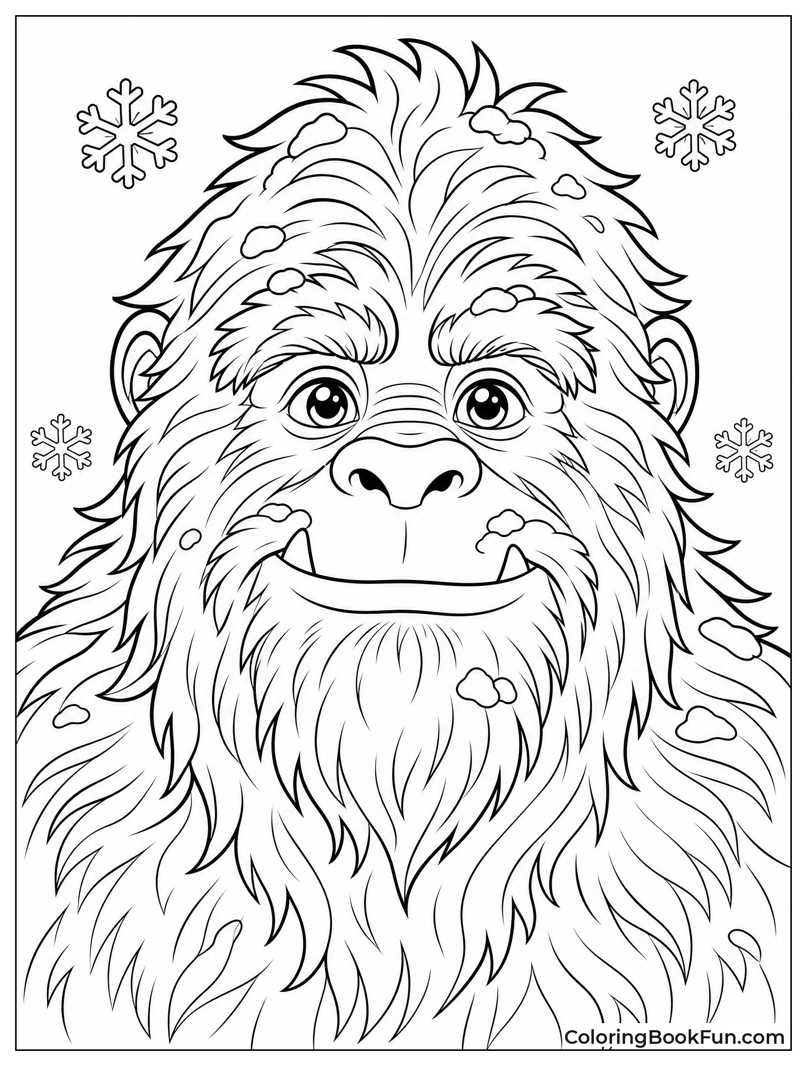 Detailed Yeti Face Portrait