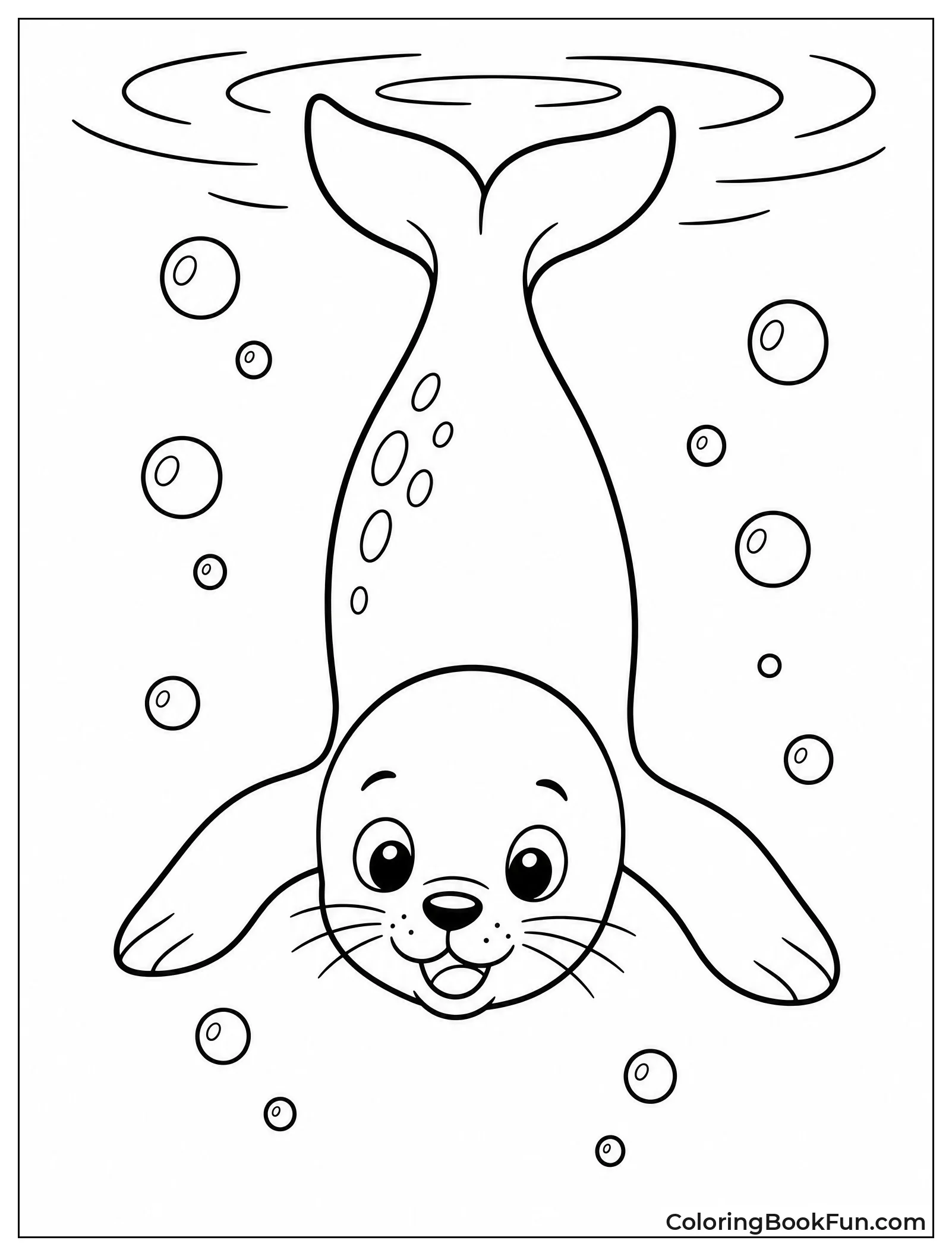 Seal Diving Deep Into Ocean