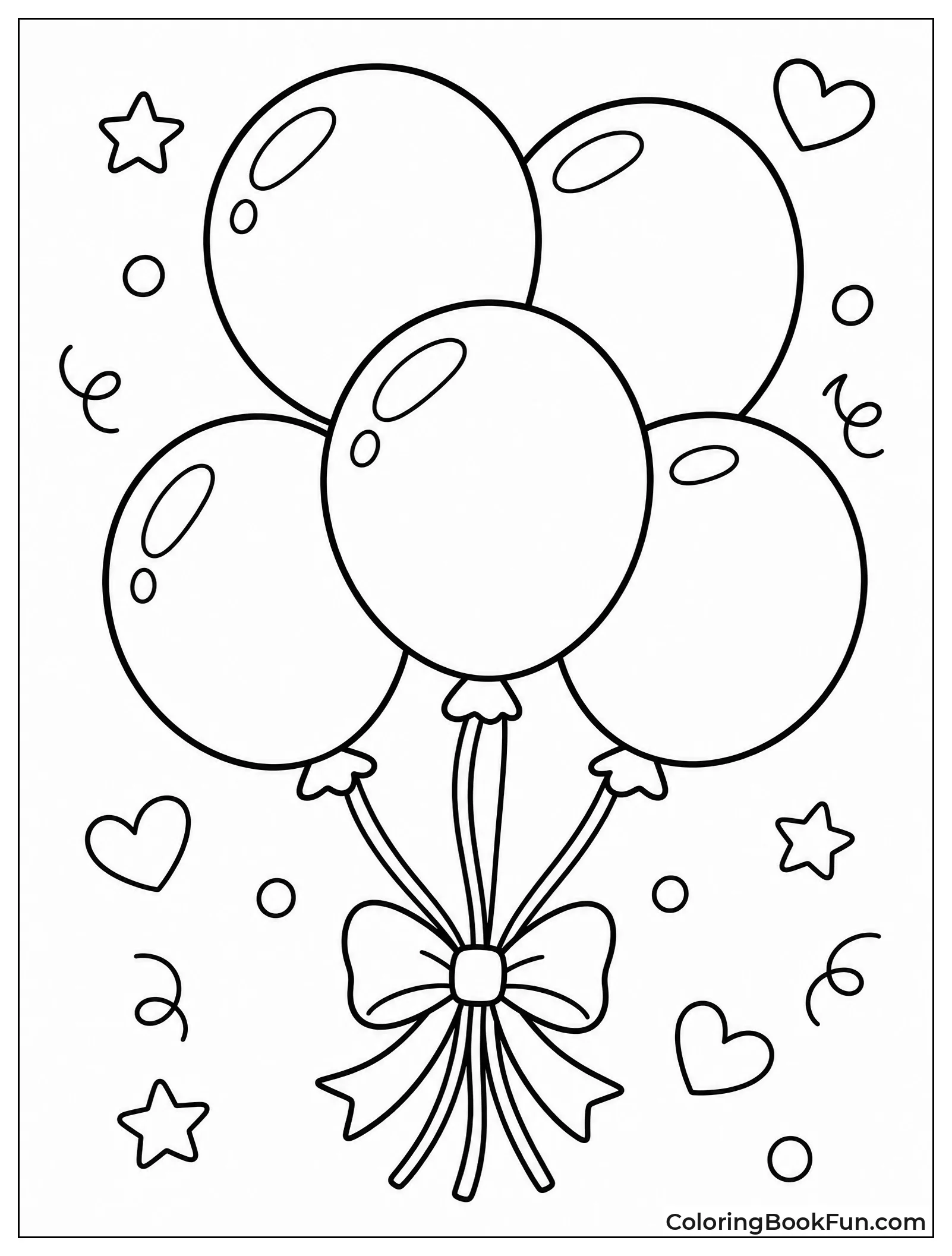 Balloons Float with Ribbons