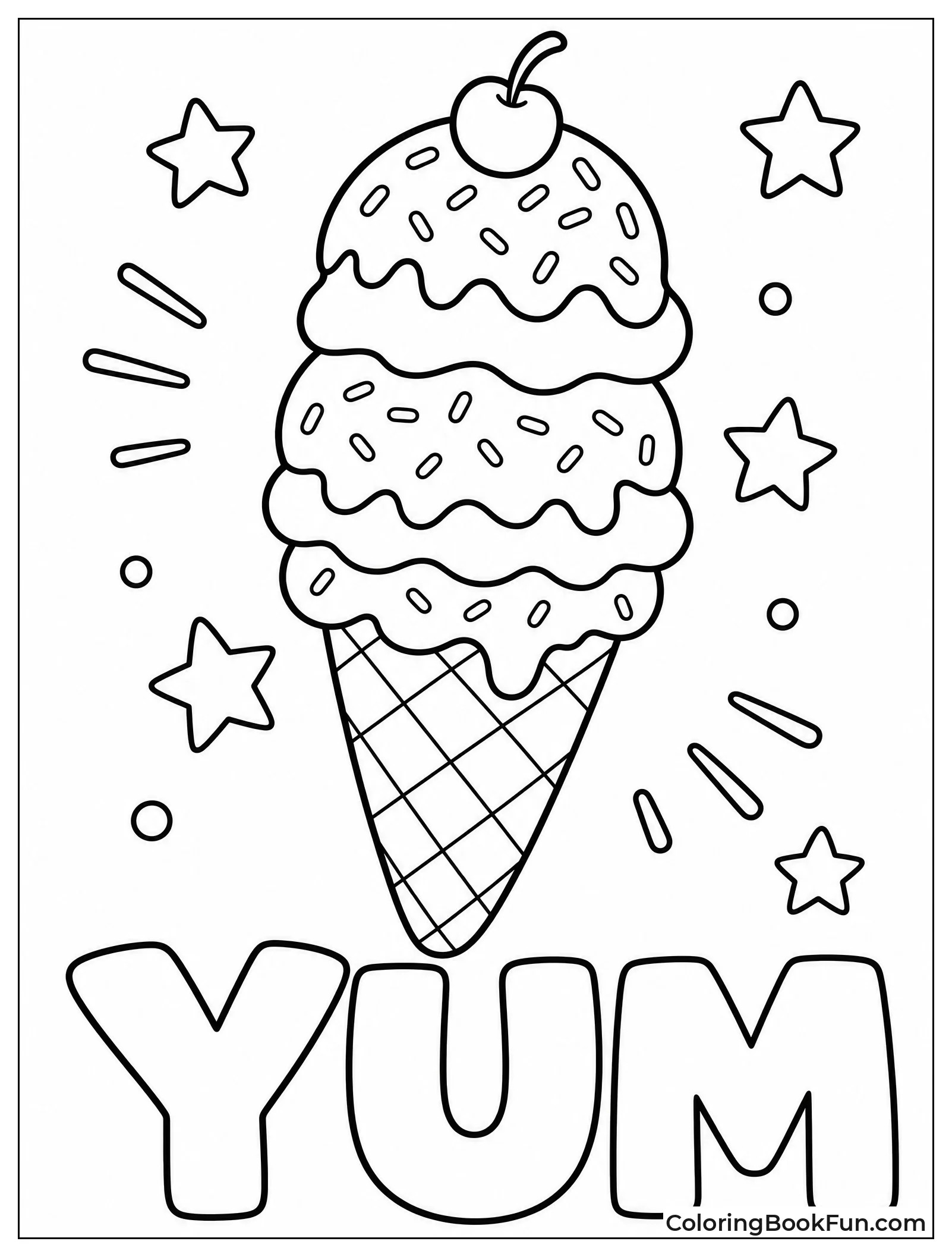 Ice Cream Cone Has Sprinkles