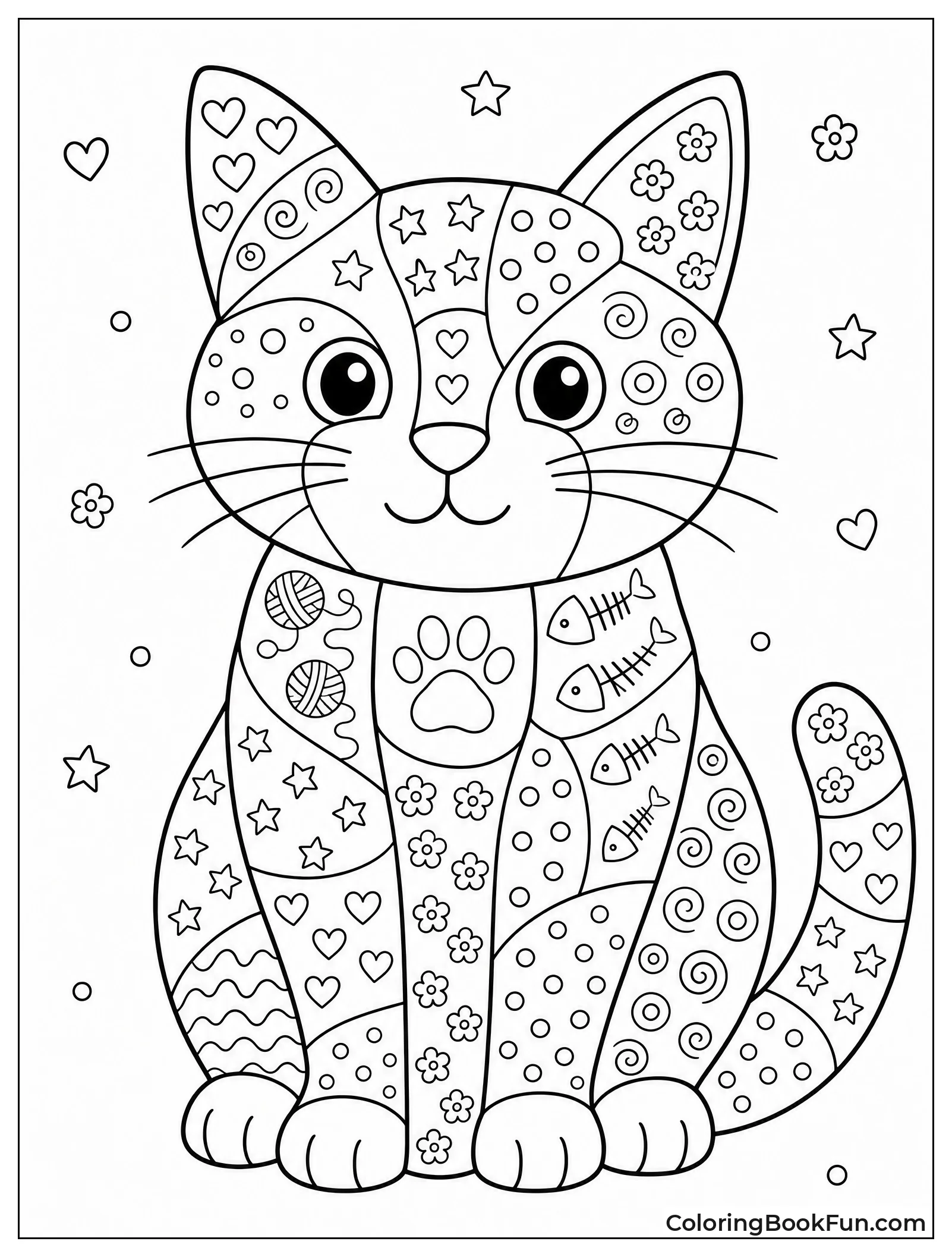 Cat Silhouette Holds Fun Patterns
