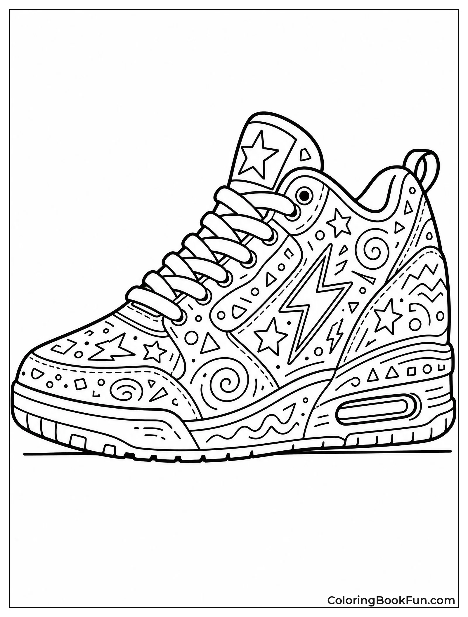 Sneaker Covered in Fun Doodle Patterns