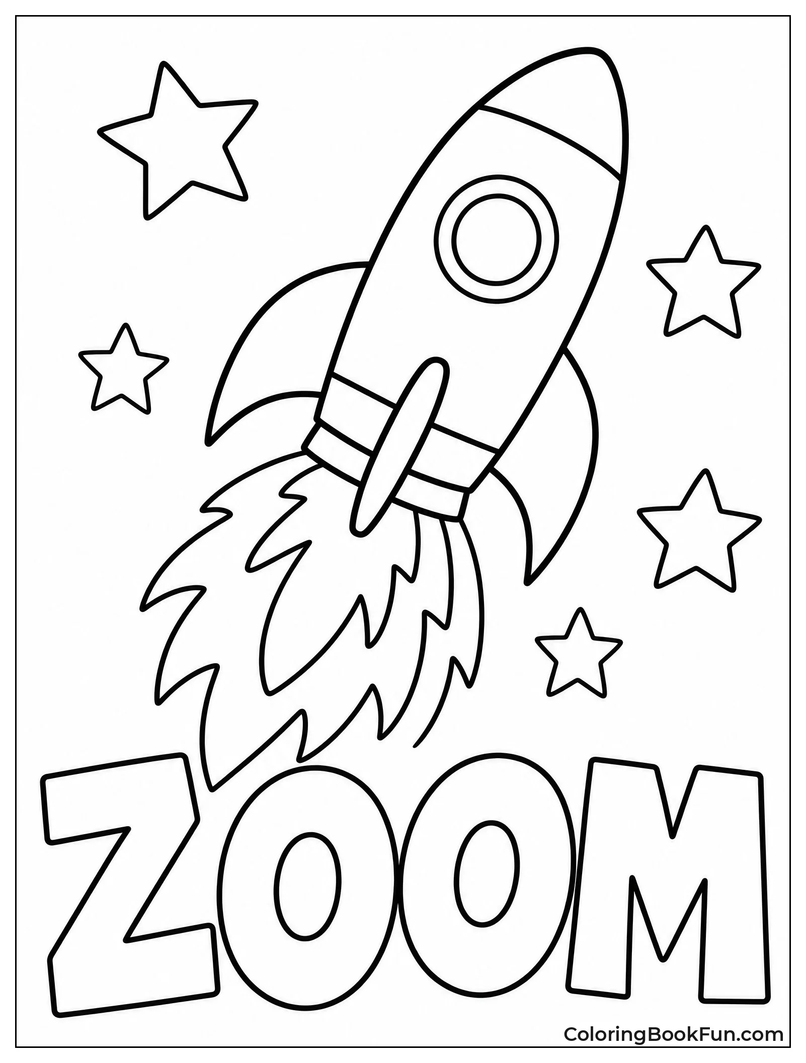 Rocket Blasts Off with Flames