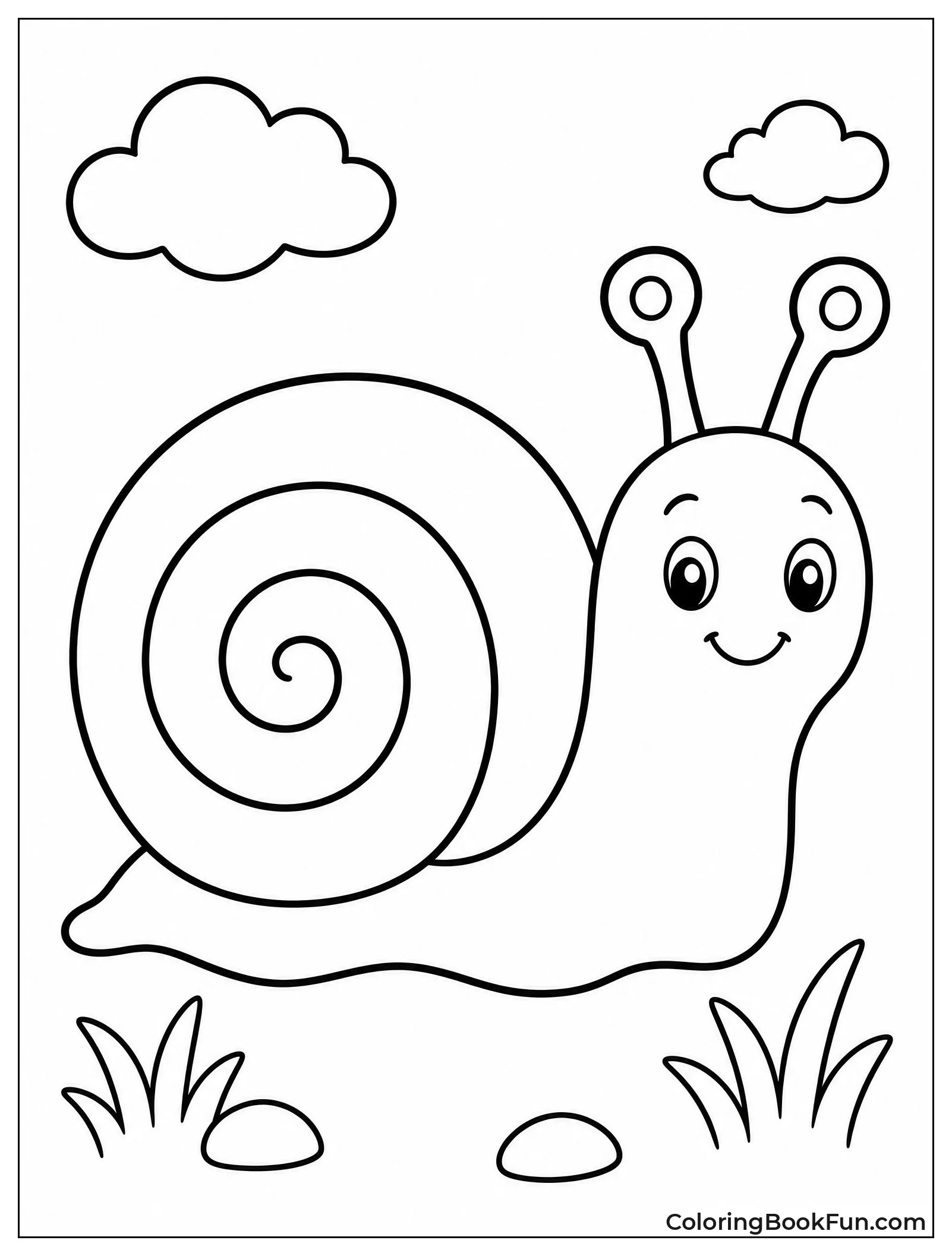 Snail Smiles under Spiral Shell