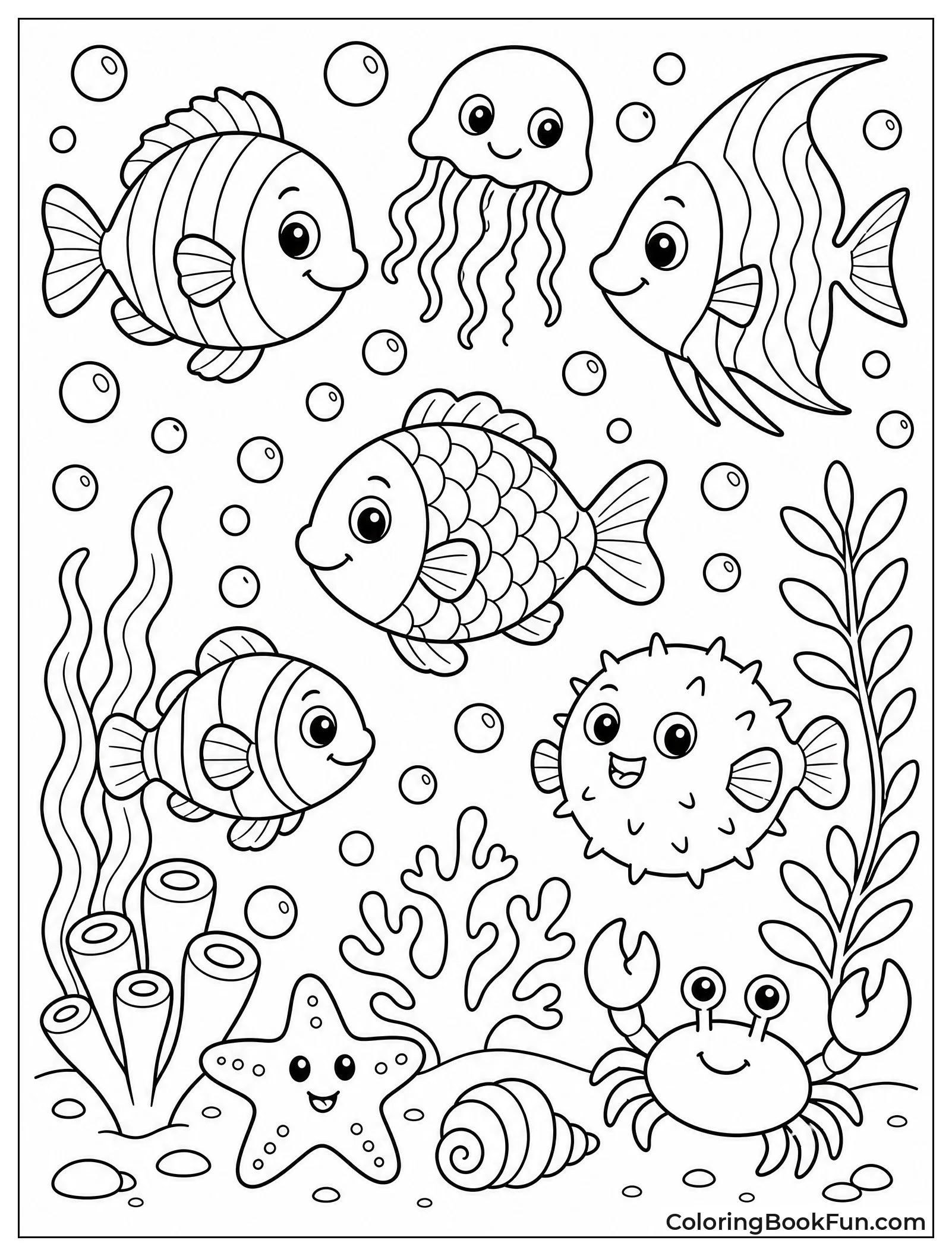 Bubbles Rise near Friendly Fish