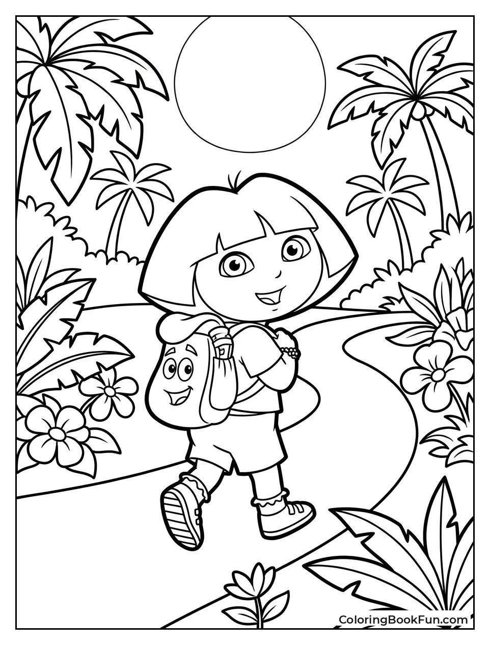 Dora Walks Jungle Path with Backpack