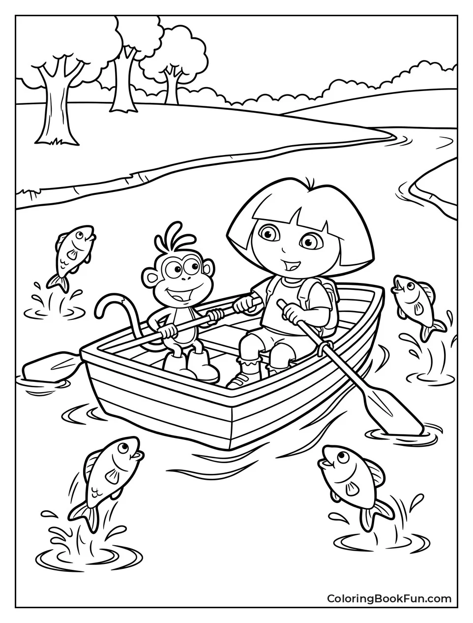 Dora and Boots Row Across Big River