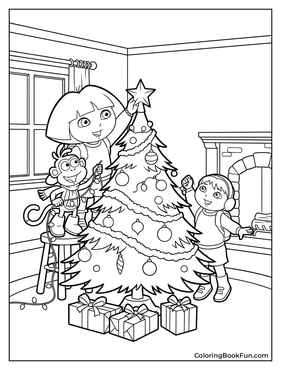 Dora and Boots Decorate Christmas Tree