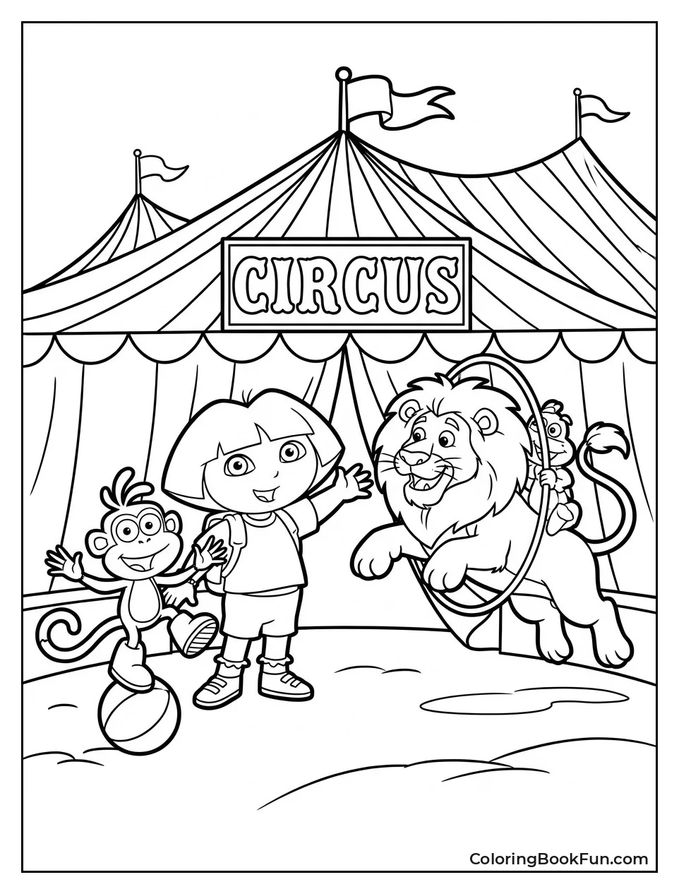 Dora and Boots Perform Tricks at Circus