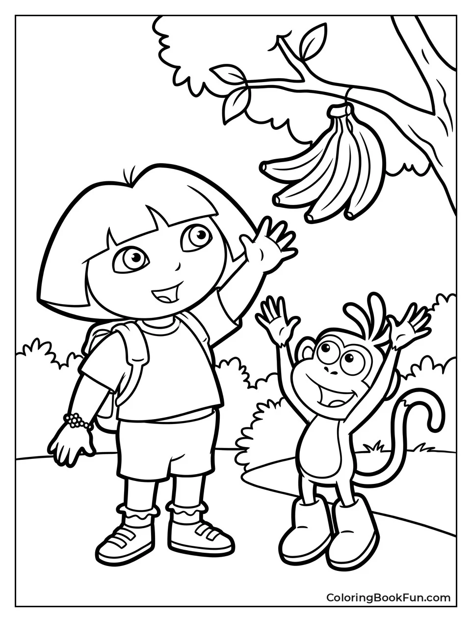 Dora Counts Five Bananas with Her Fingers