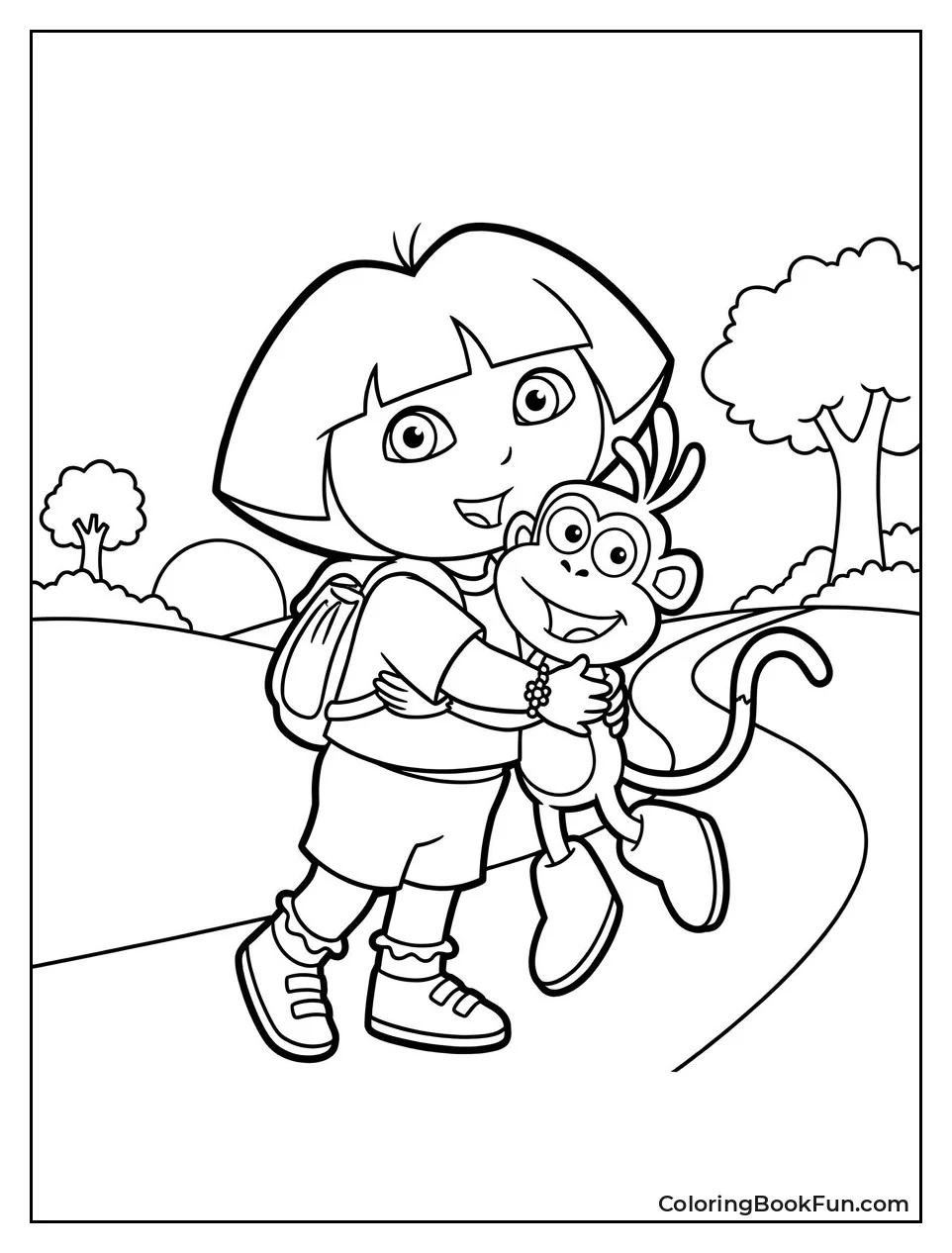 Dora and Boots Share a Big Hug