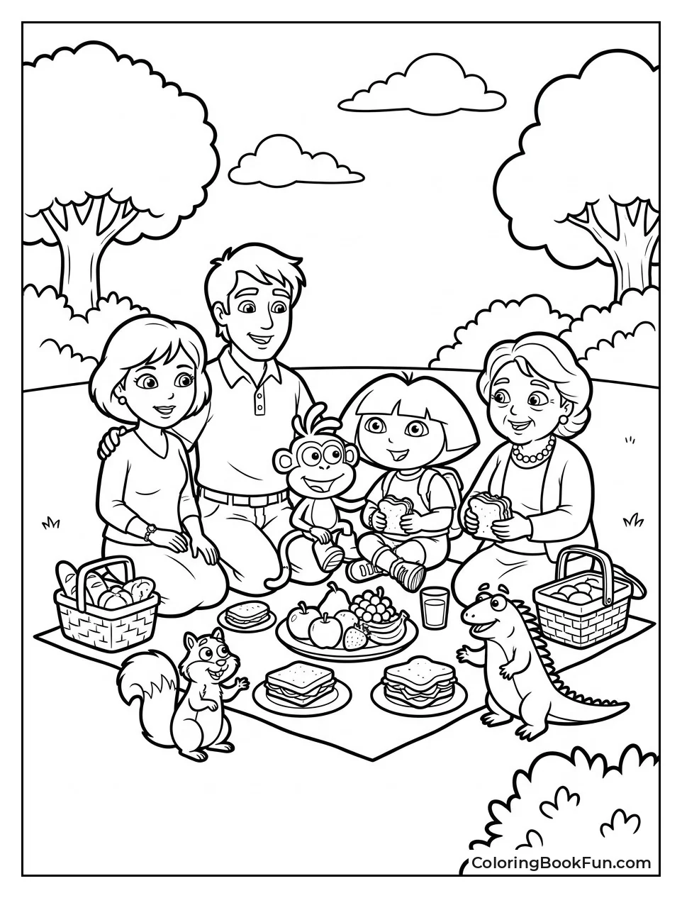 Dora Enjoys Picnic with Family and Friends