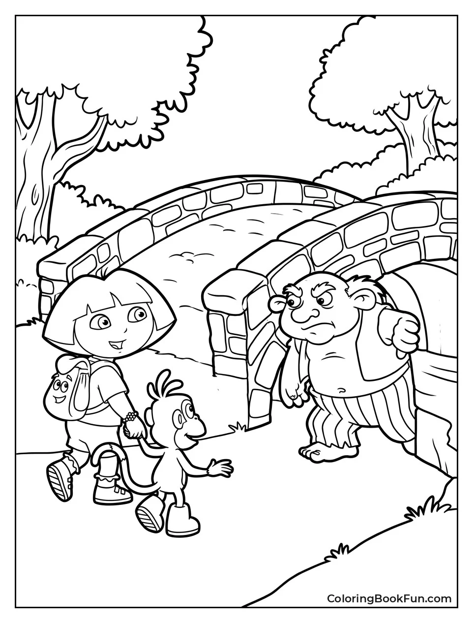 Dora and Boots Meet Grumpy Old Troll