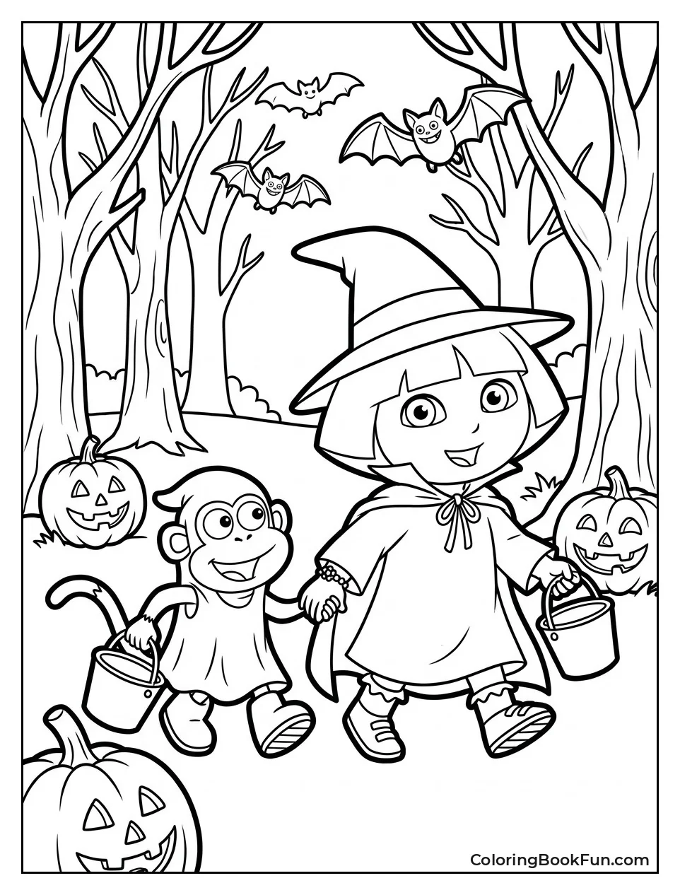 Dora and Boots Trick or Treat in Forest