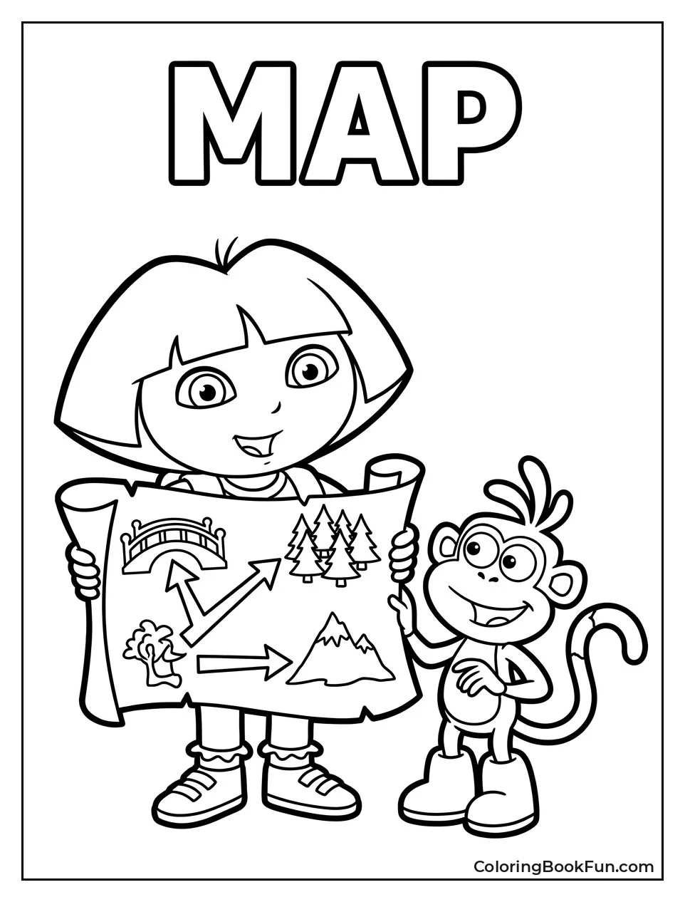 Dora Holds Map That Shows the Way